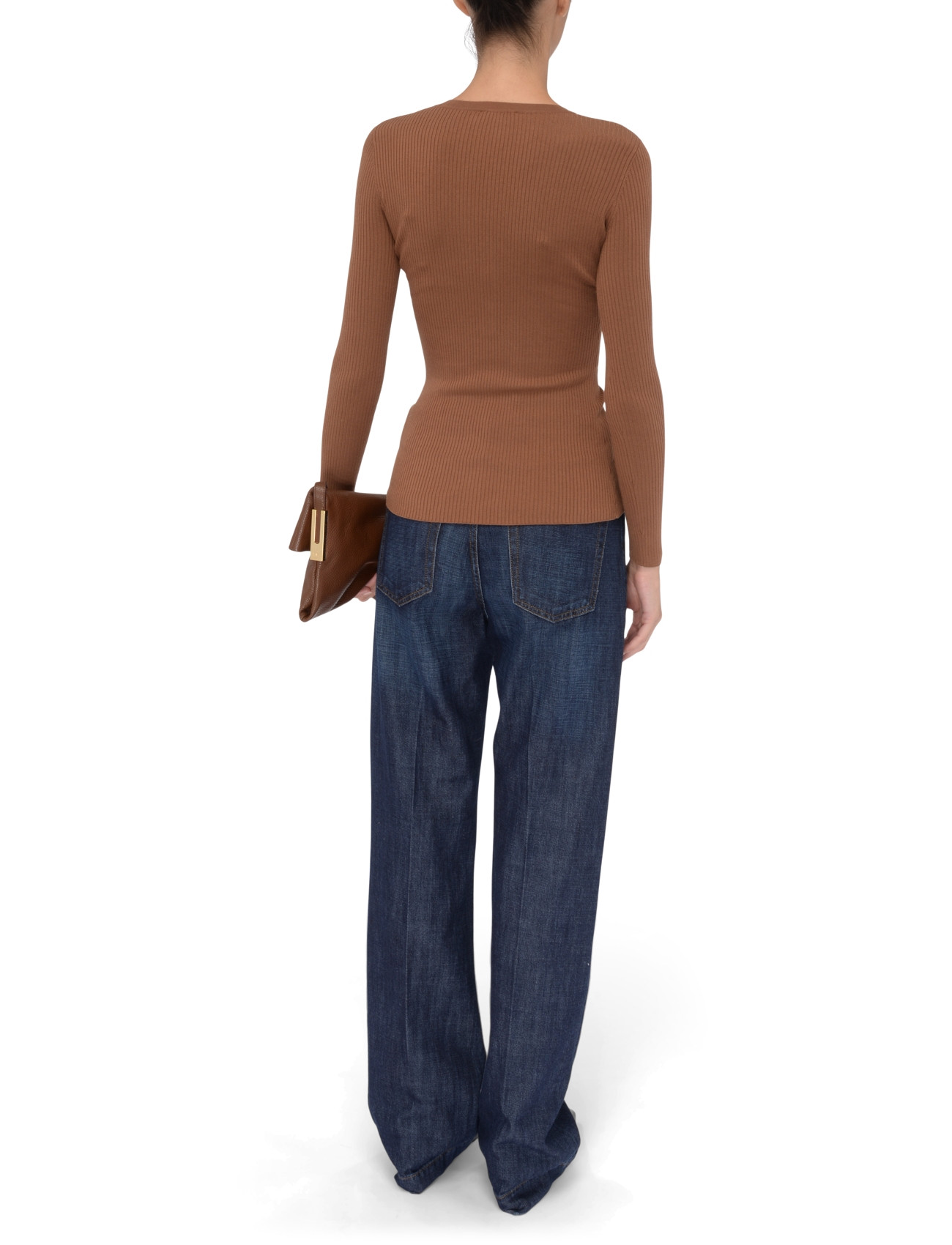 Elisabetta Franchi brown Elisabetta Franchi sweater with a pocket