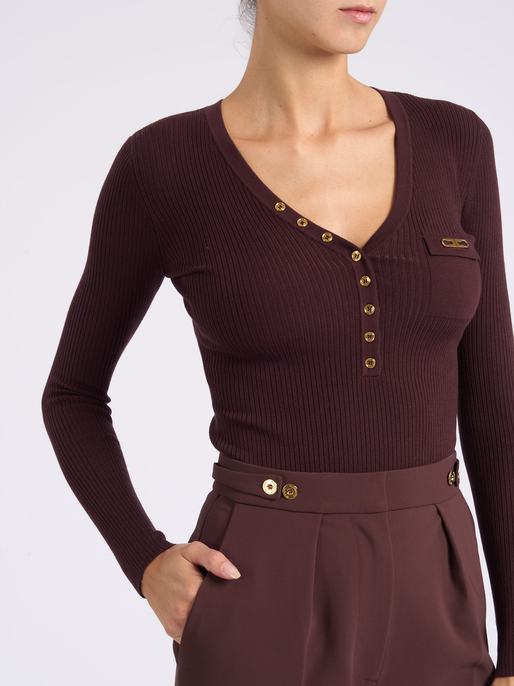 トップス Detail Jewel With Top Crêpe Franchi Elisabetta TO04857E2 FRANCHI ELISABETTA トップス