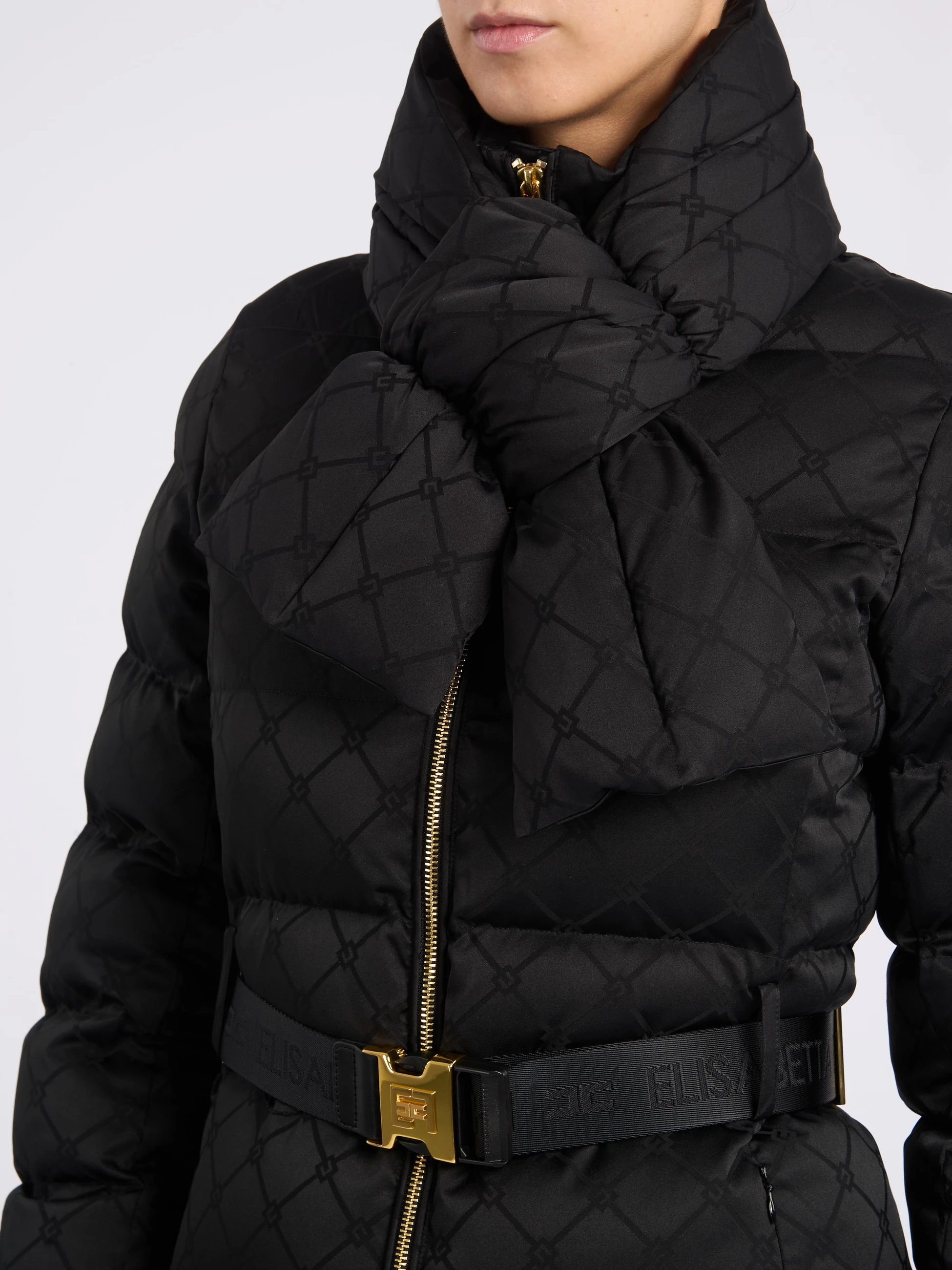 Elisabetta Franchi Down jacket Elisabetta Franchi black jacquard 