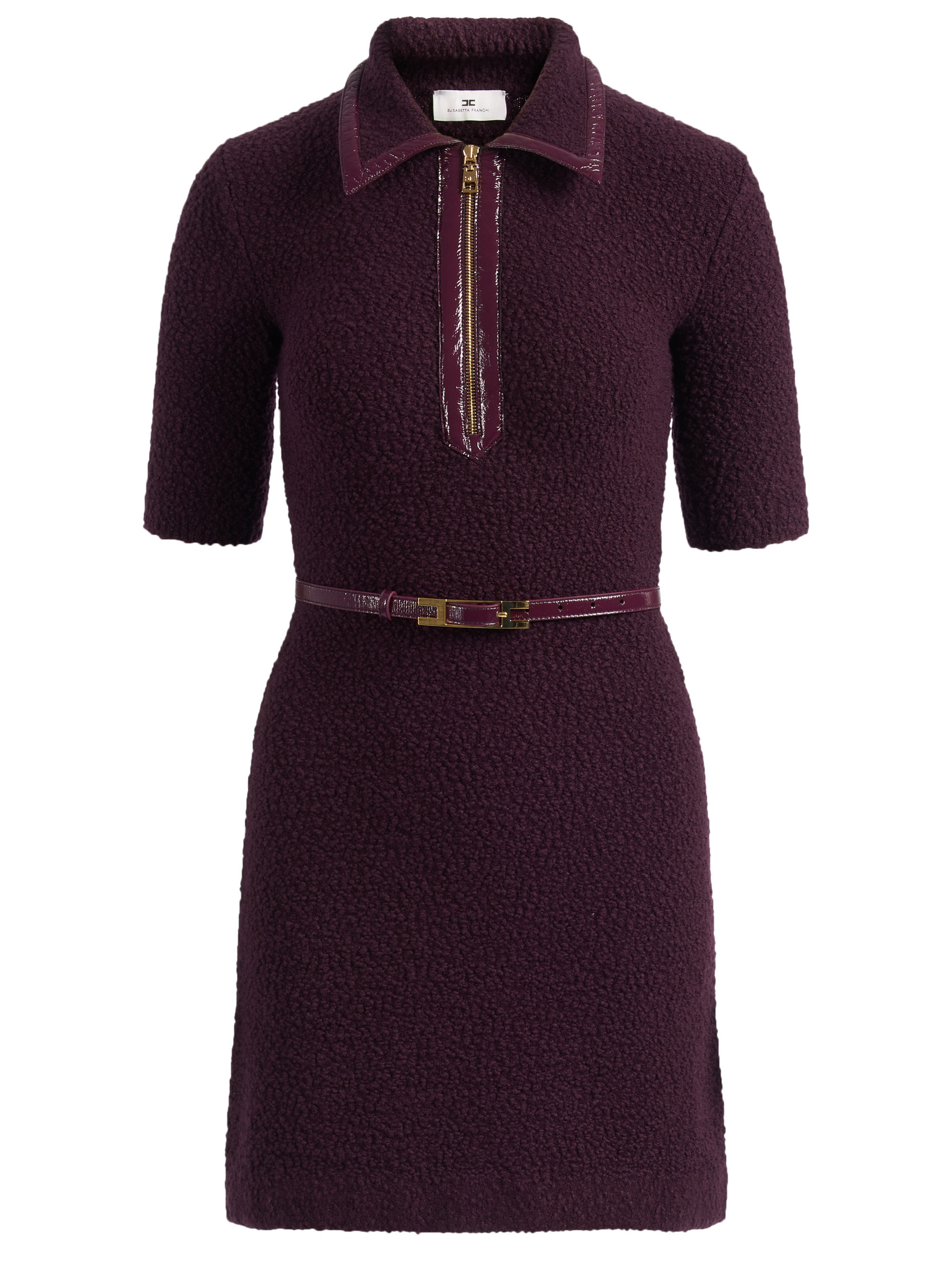 Elisabetta Franchi vestido de punto bouclé merlot Elisabetta Franchi vestido de punto bouclé merlot