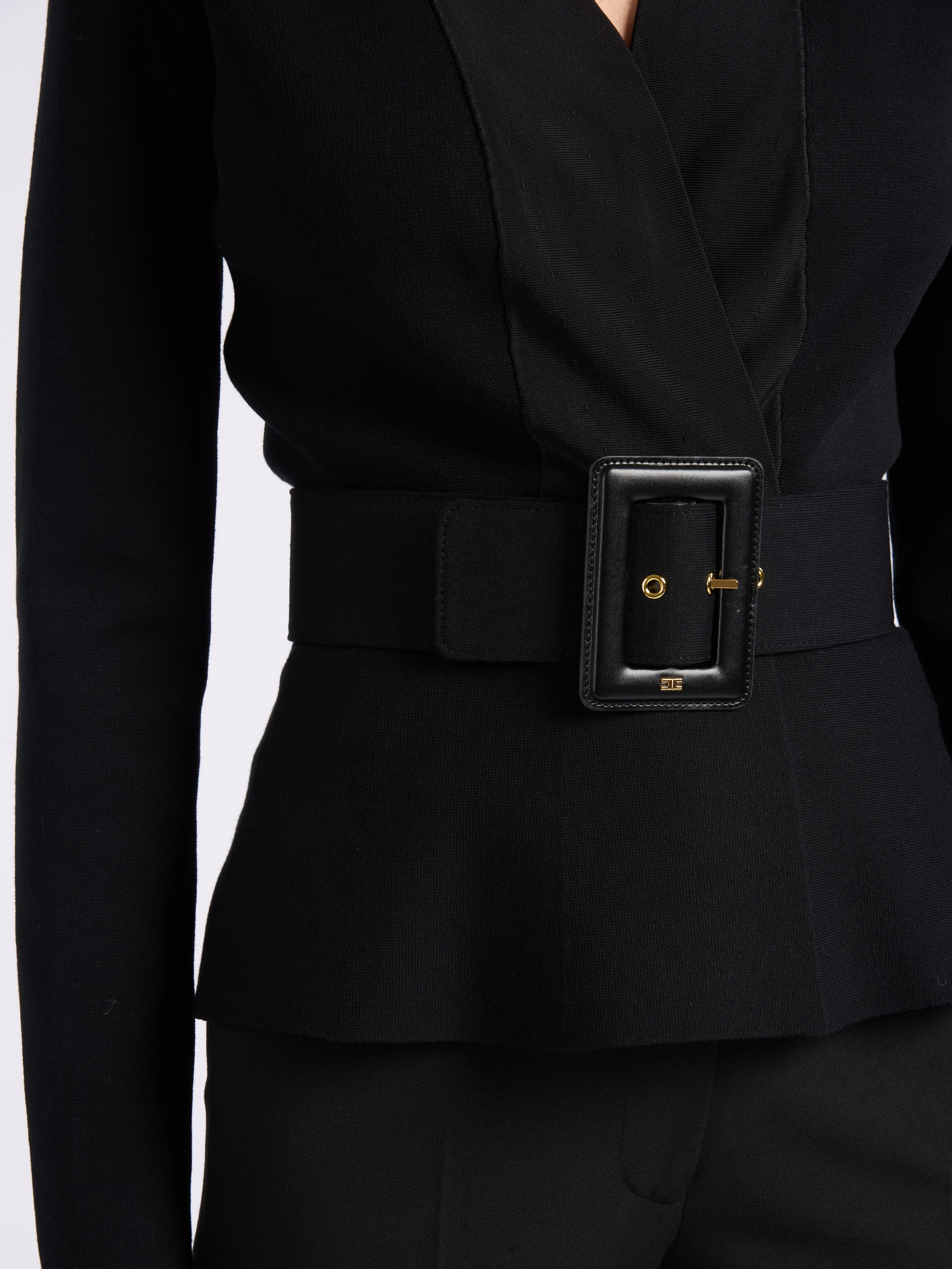 Elisabetta Franchi ブラック テーラードジャケット 38 Elisabetta Franchi jacket with black belt | H-Brands