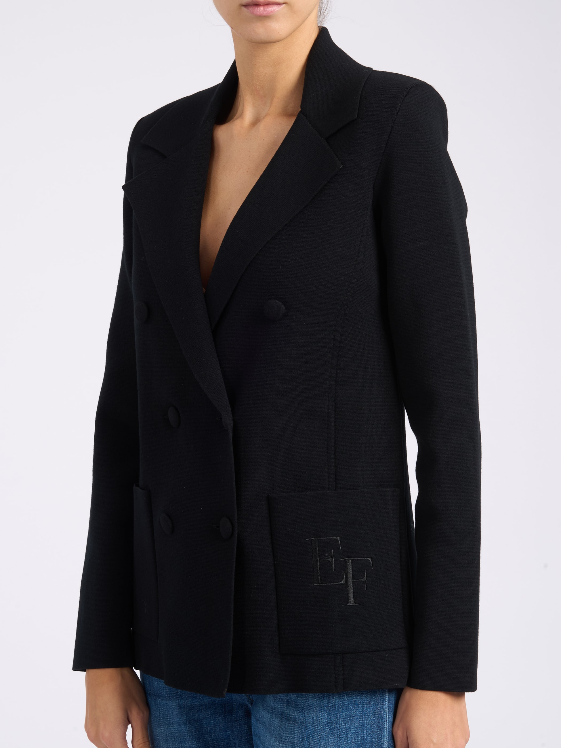Elisabetta Franchi ブラック テーラードジャケット 38 Elisabetta Franchi black embroidered Elisabetta Franchi jacket | H