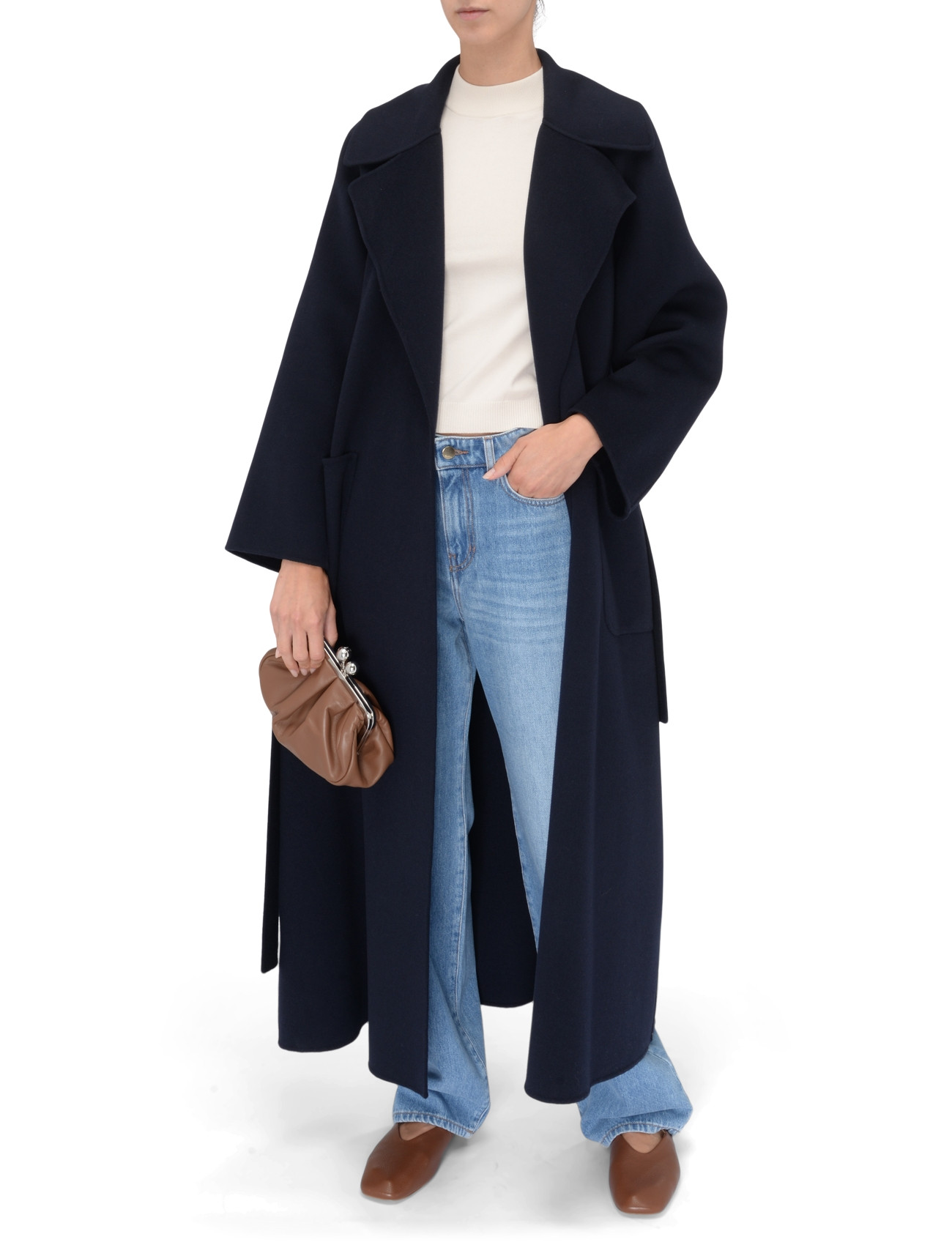 S Max Mara coat in midnight blue wool | H-Brands
