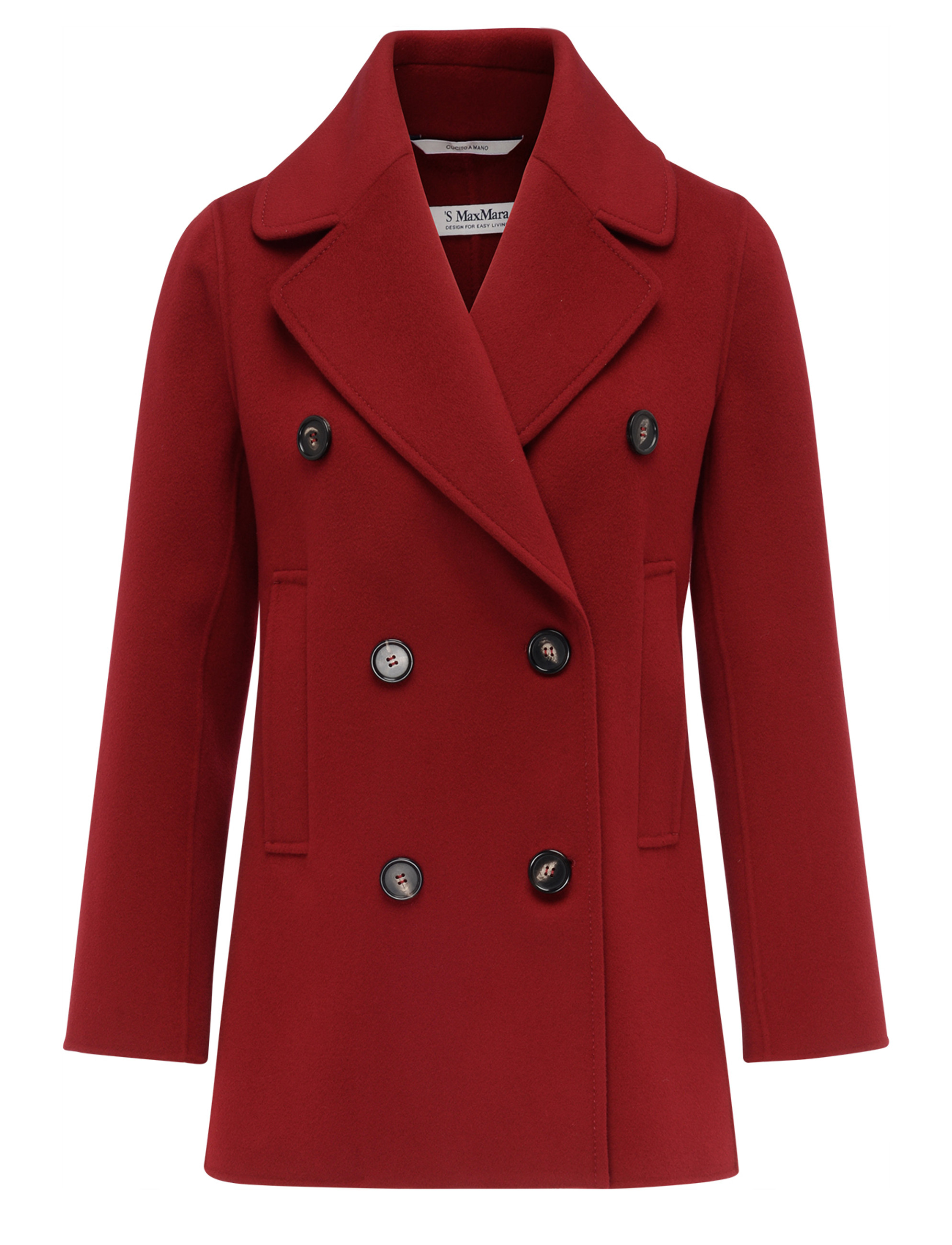 Double-breasted 'S Max Mara Caban Jacket in Red Wool | H-Brands Double-breasted 'S Max Mara Caban Jacket in Red Wool | H-Brands