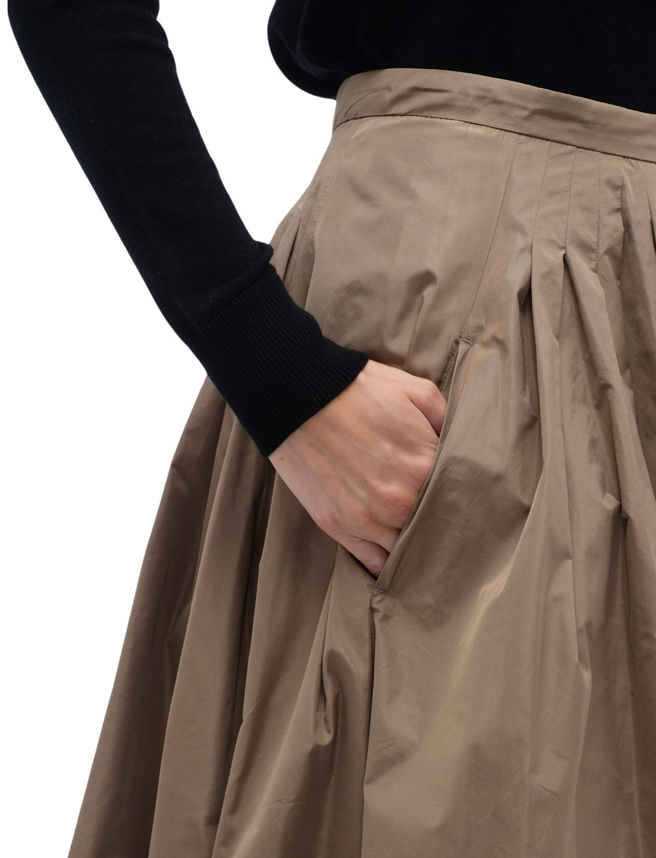 S Max Mara skirt in camel-colored taffeta | H-Brands