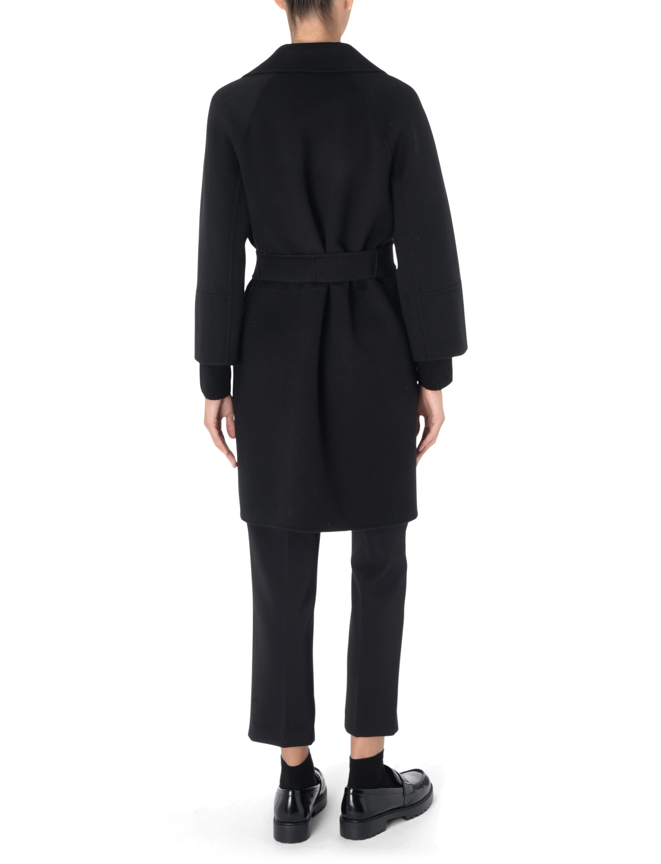 S Max Mara black wool robe coat | H-Brands
