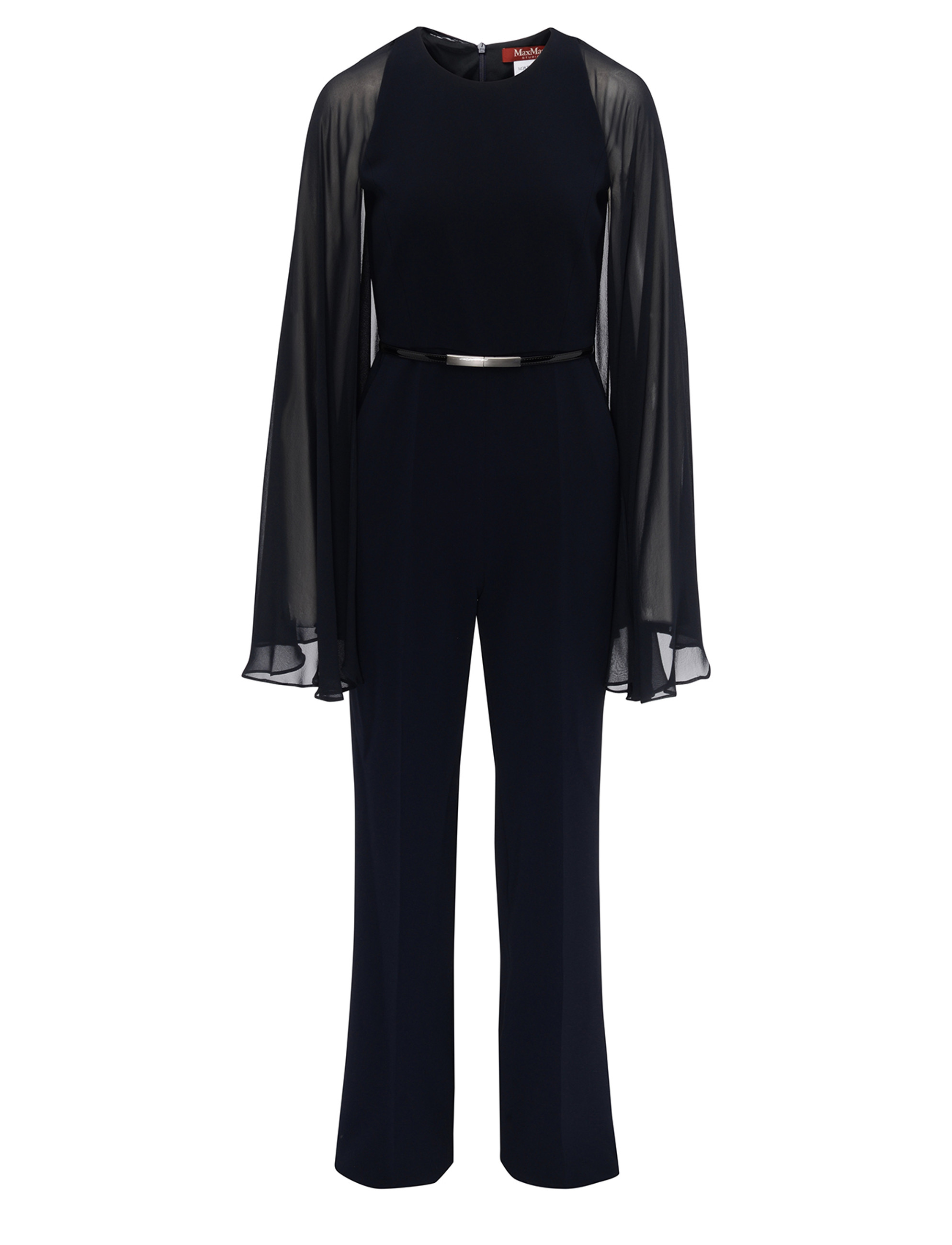 Max Mara Studio Vertice Jumpsuit  in midnight blue cady