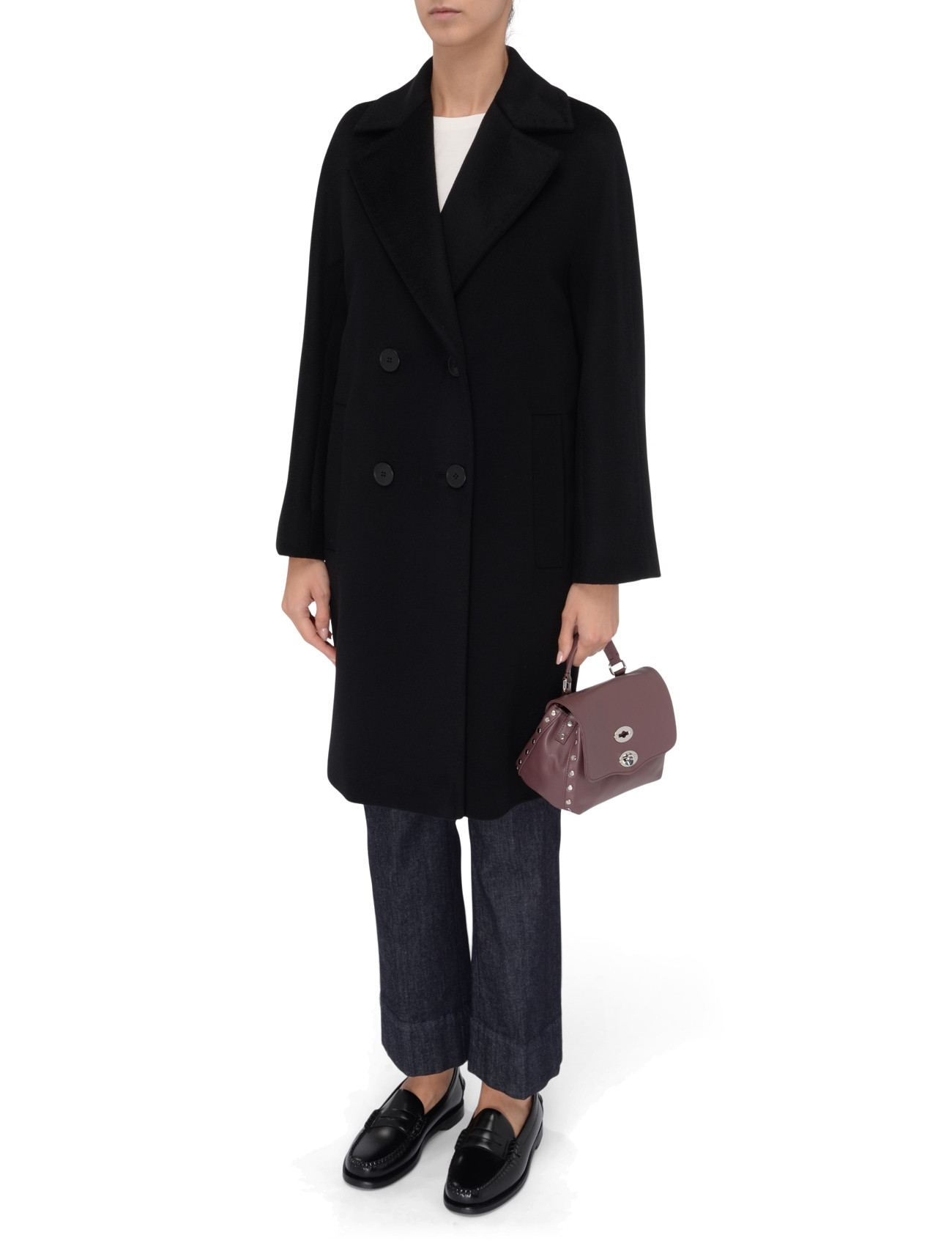 Max Mara Studio Coat in Black Wool | H-Brands