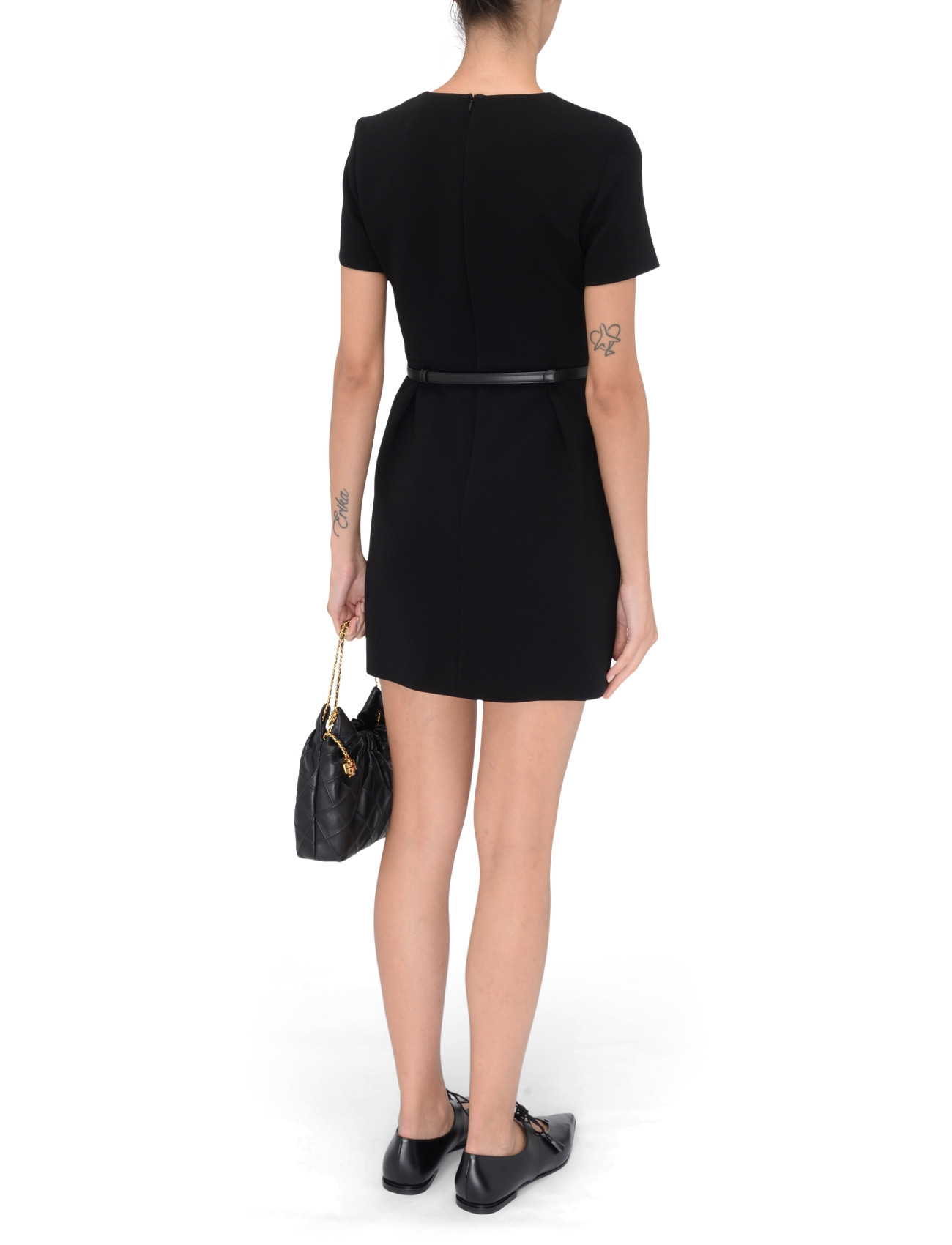 max mara black mini dress MAX MARA STUDIO Womens Pencil Dress Black Short Sleeve Midi M main image 0