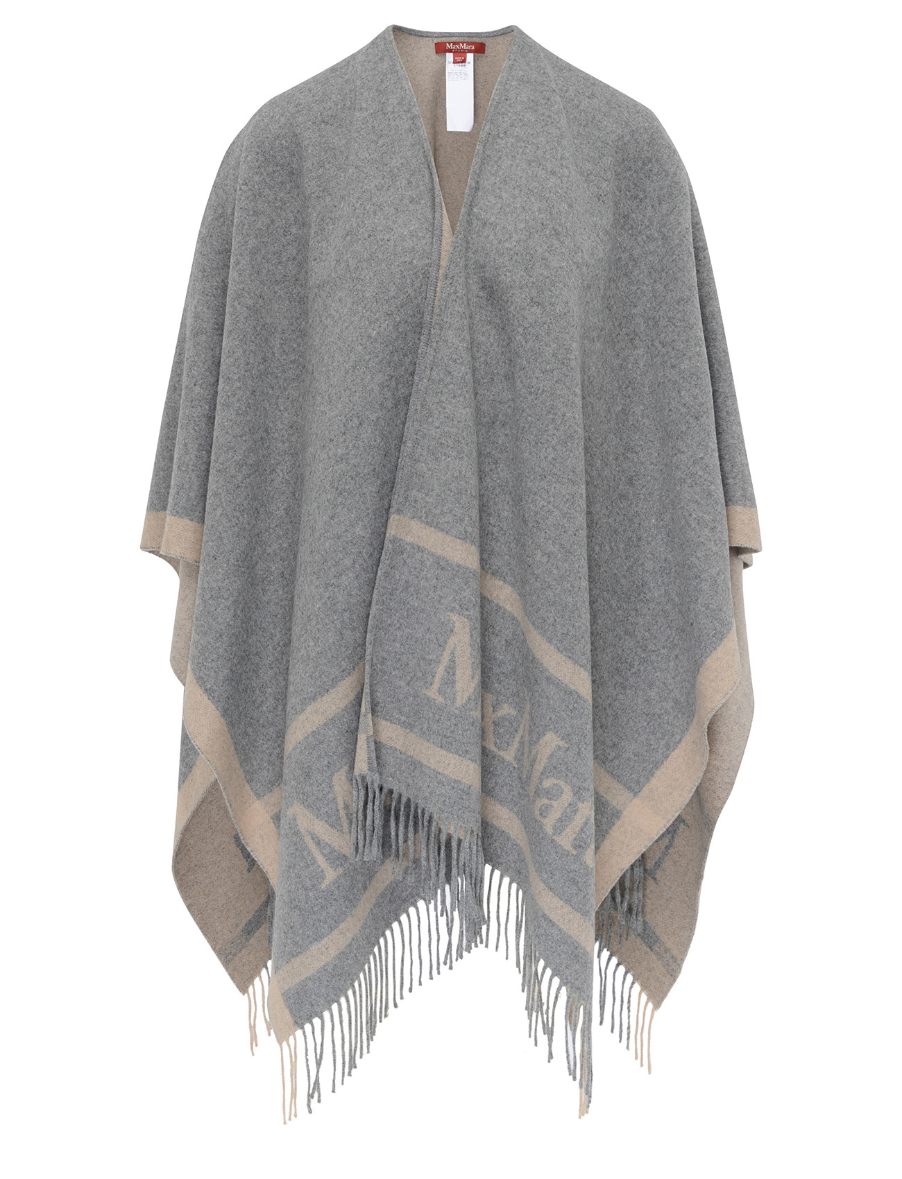 Max Mara Studio poncho in gray wool | H-Brands