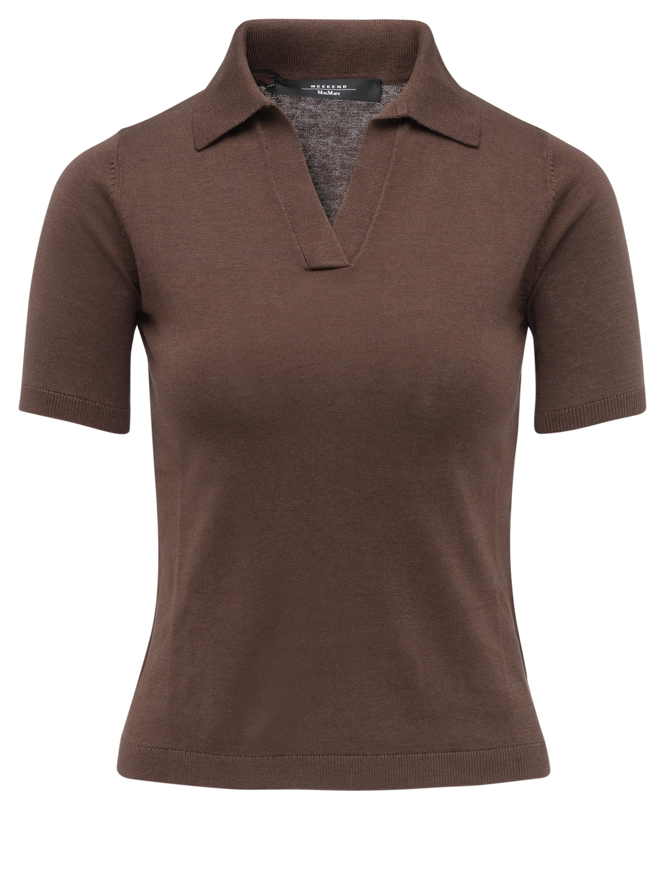 Weekend Max Mara Polo Shirt in Chocolate-Colored Silk and Cotton