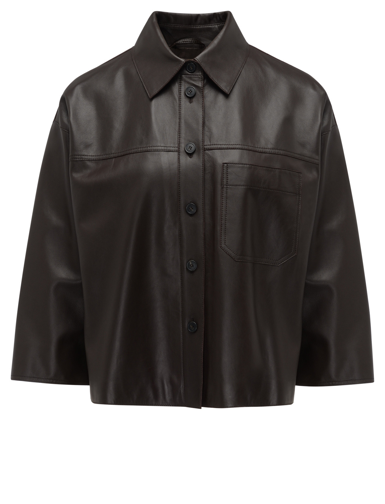 Weekend Max Mara Jacket in Chocolate-Colored Nappa Leather | H-Brands