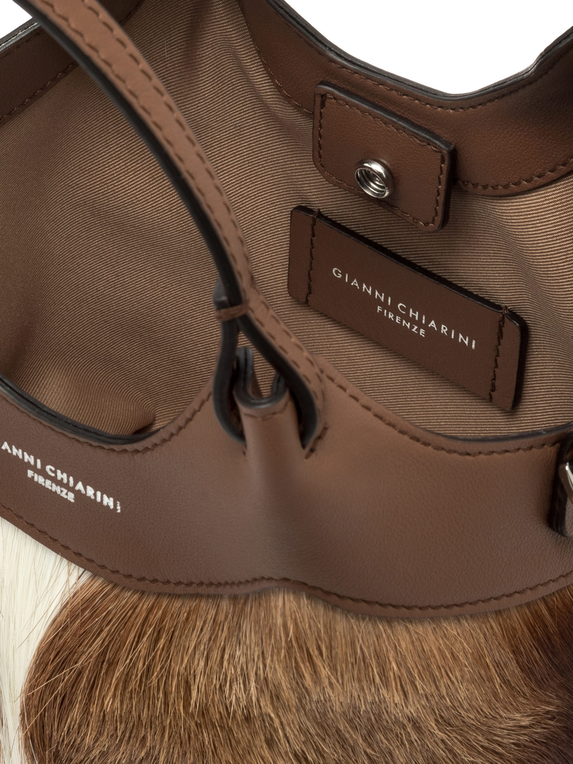 Gianni Chiarini Mini Bag in Brown and White Leather | H-Brands