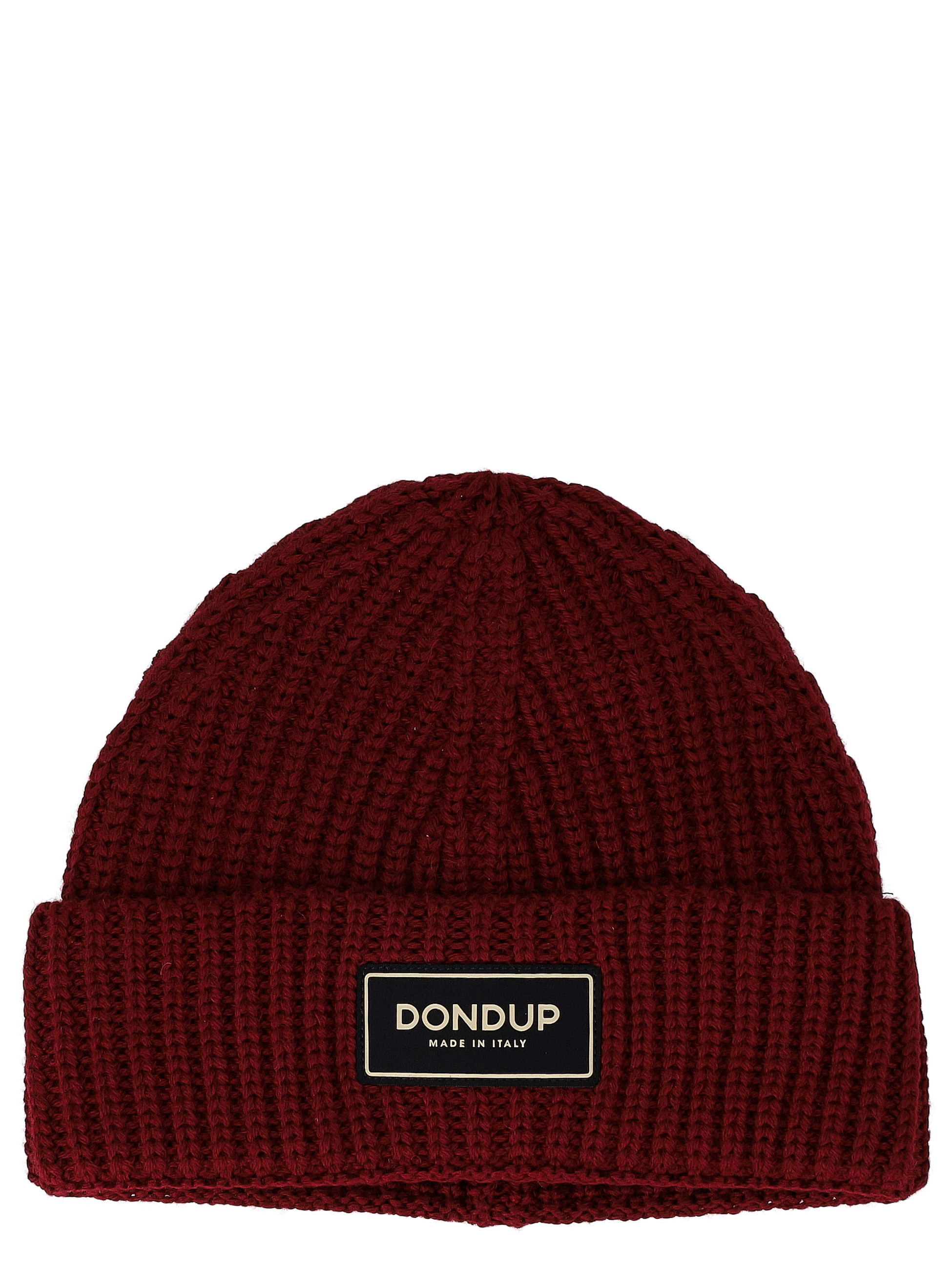 Gorro Dondup en mezcla de lana acanalada burdeos 