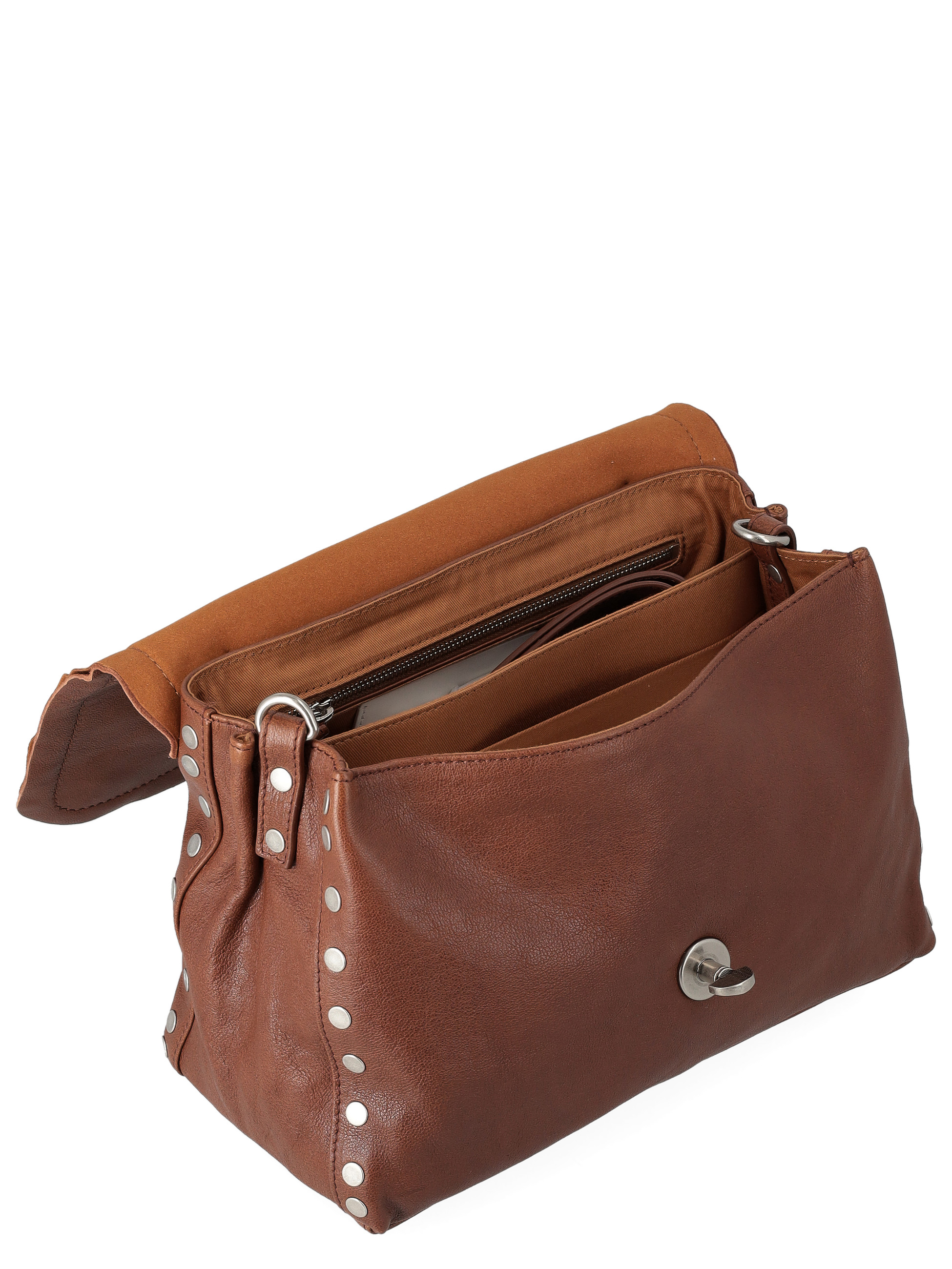 Zanellato Tabacco Small Handbag in Smooth Sandalwood Brown Leather