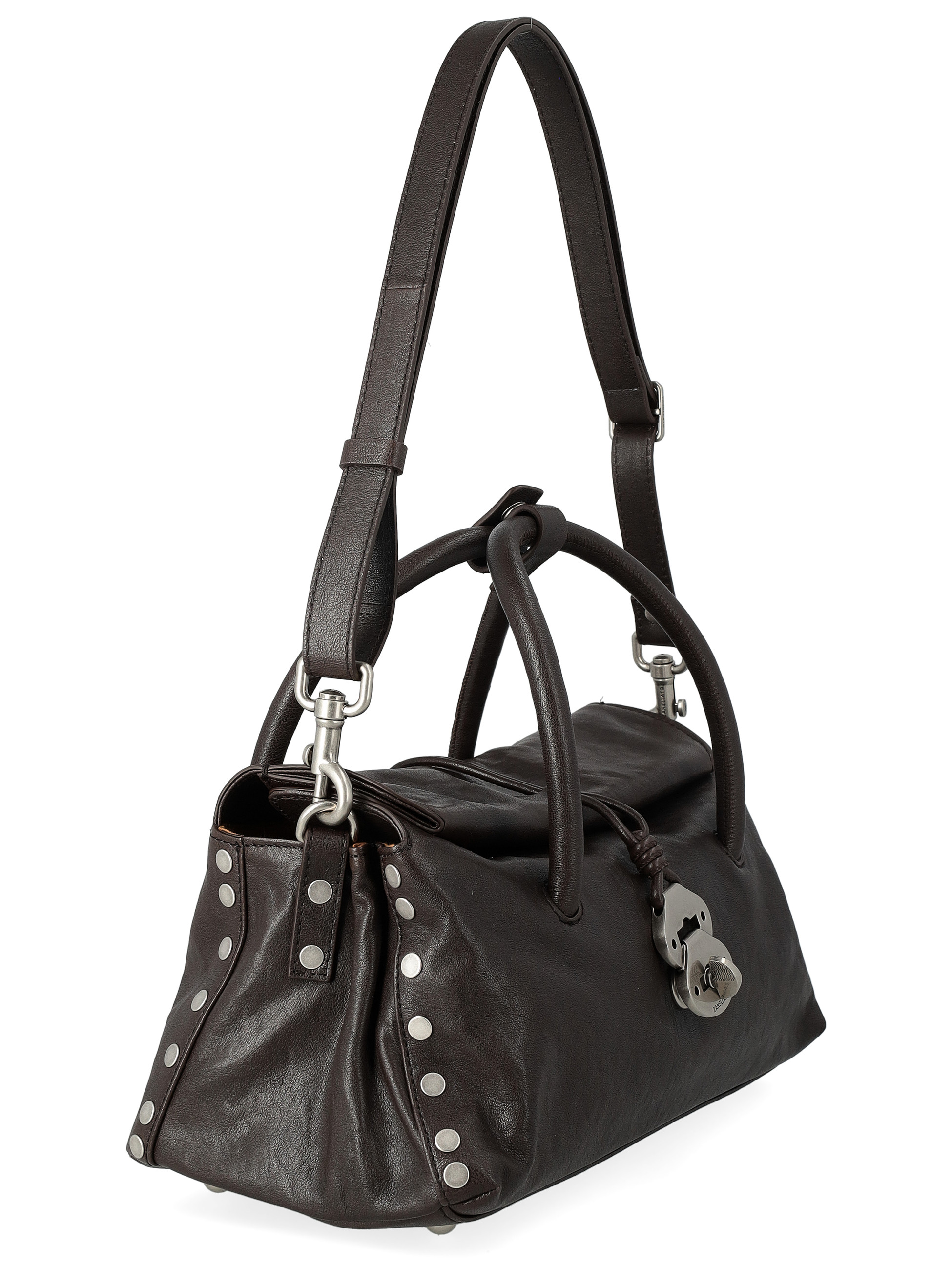 Zanellato Tabacco Small Bag in Charcoal Brown Smooth Leather | H