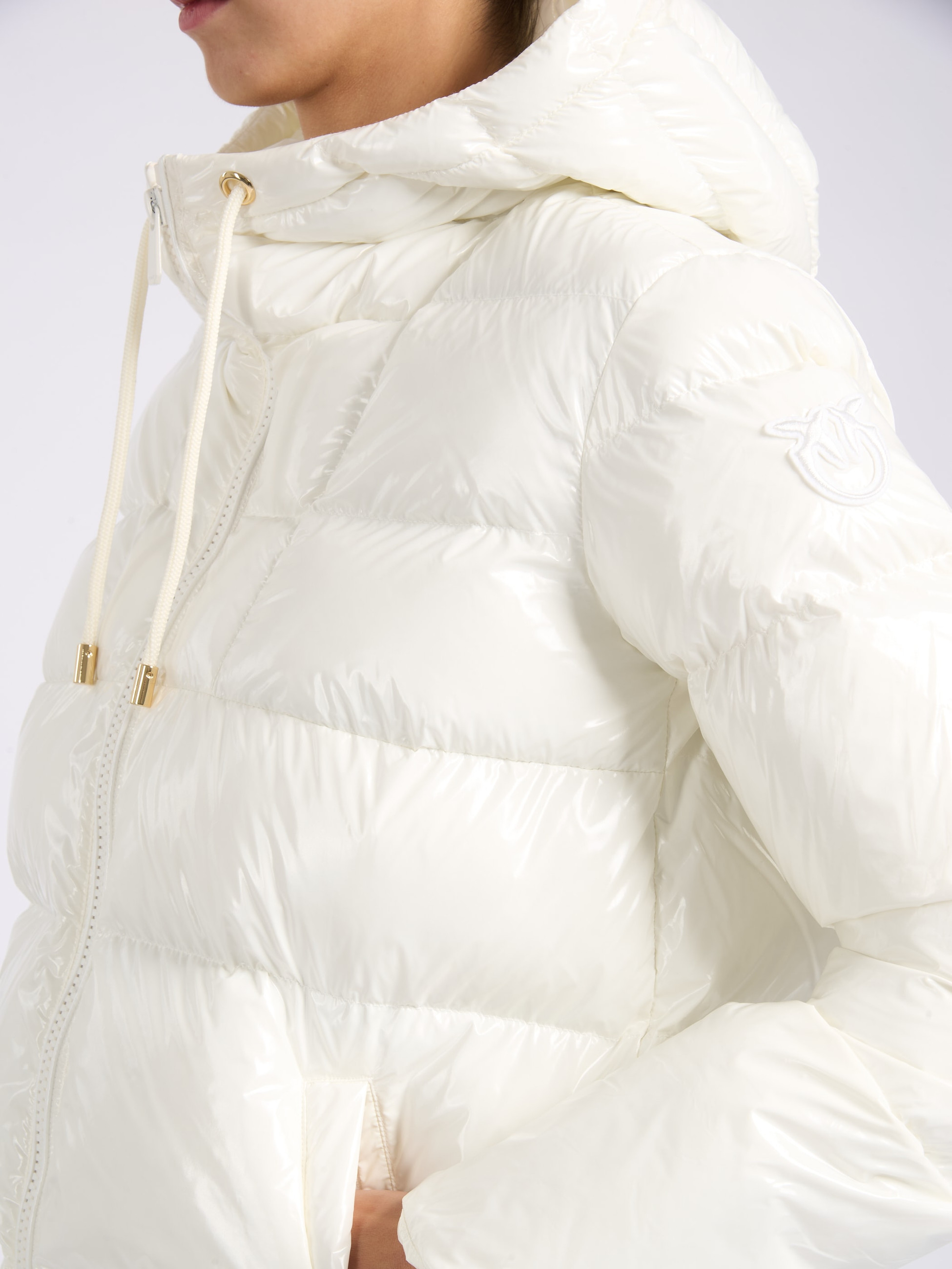Pinko Down jacket in white crystal nylon | H-Brands