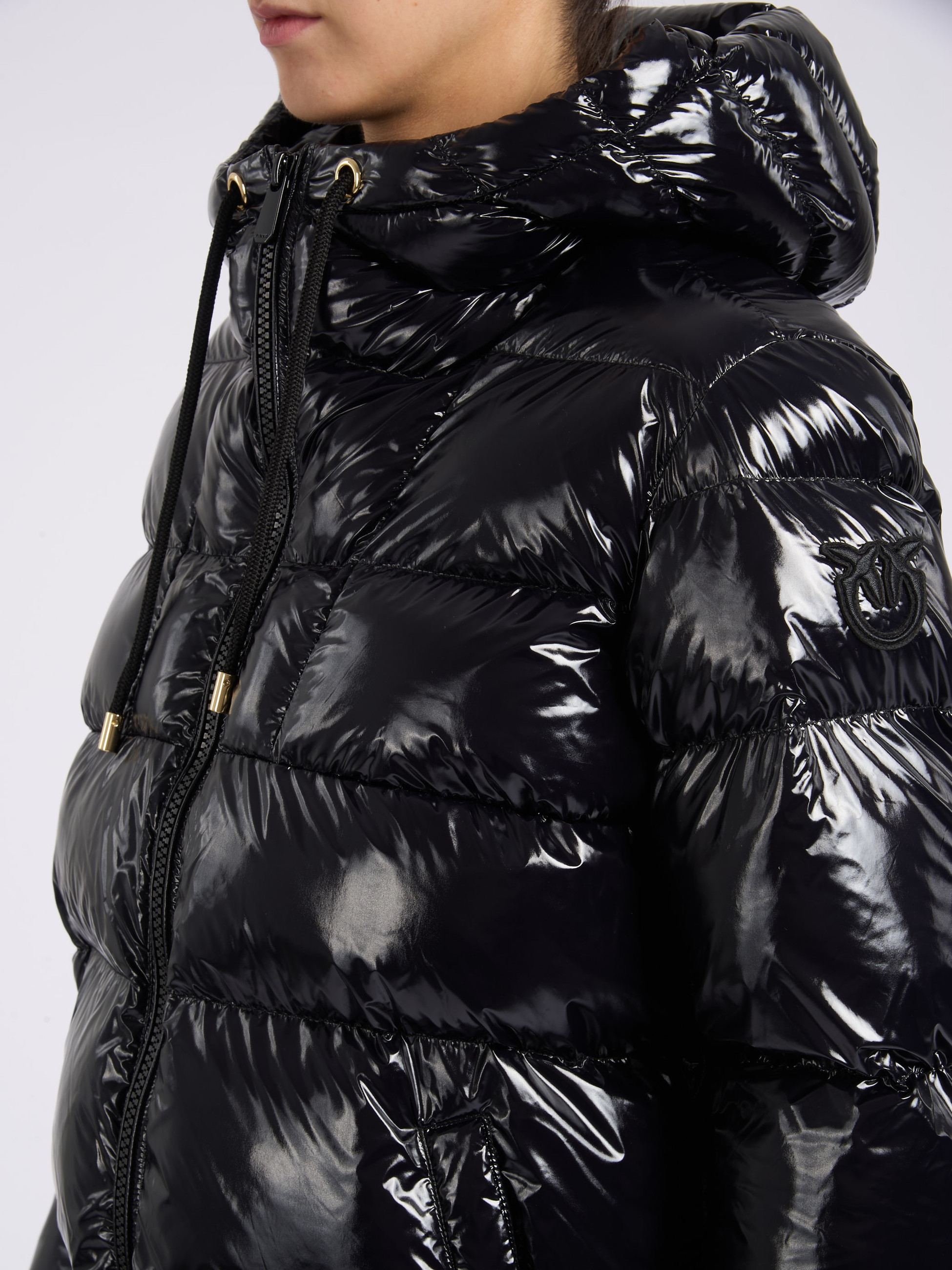 Pinko Down jacket in Black Crystal Nylon | H-Brands