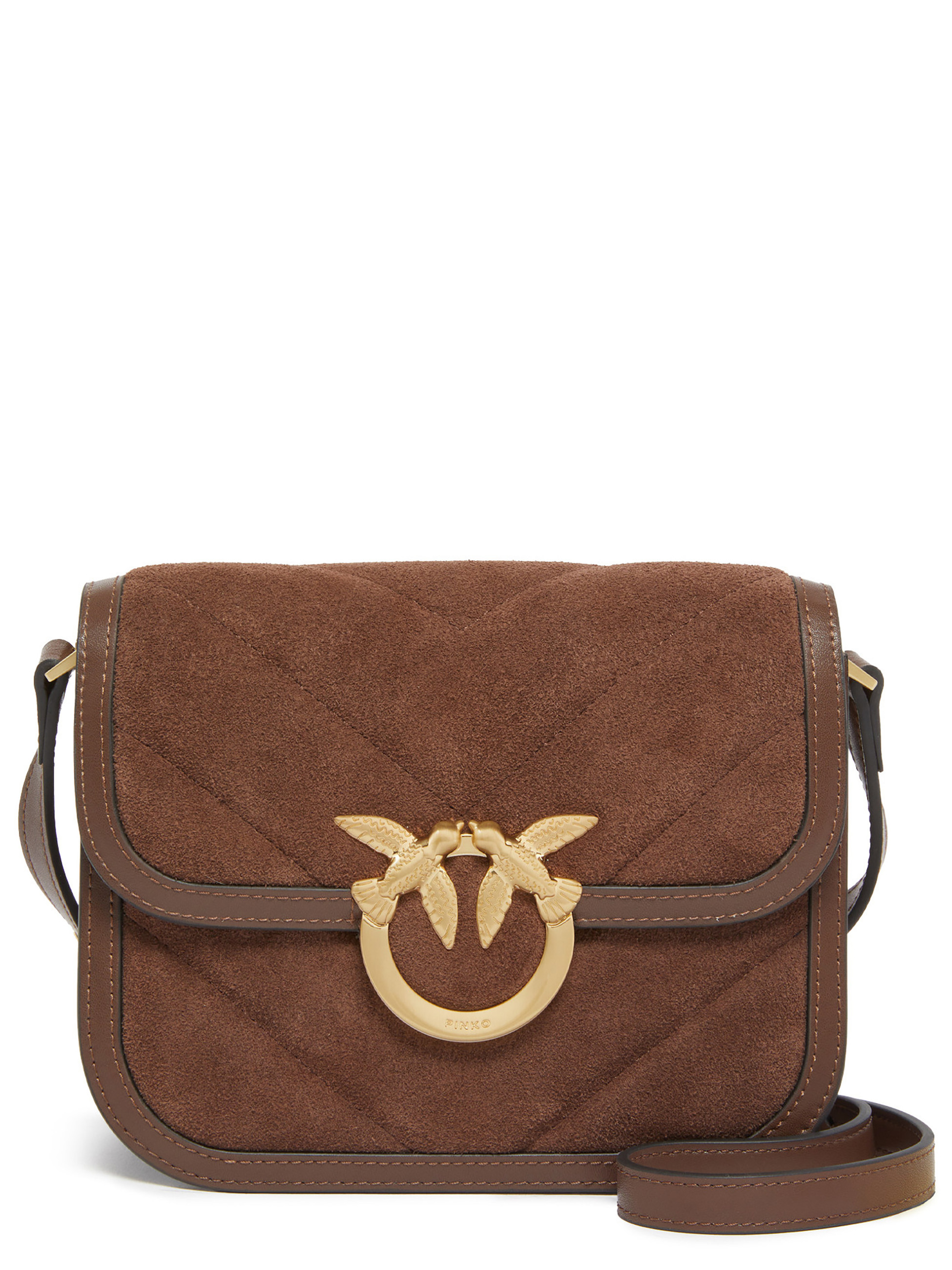 Pinko Love Bag Box in brown suede | H-Brands