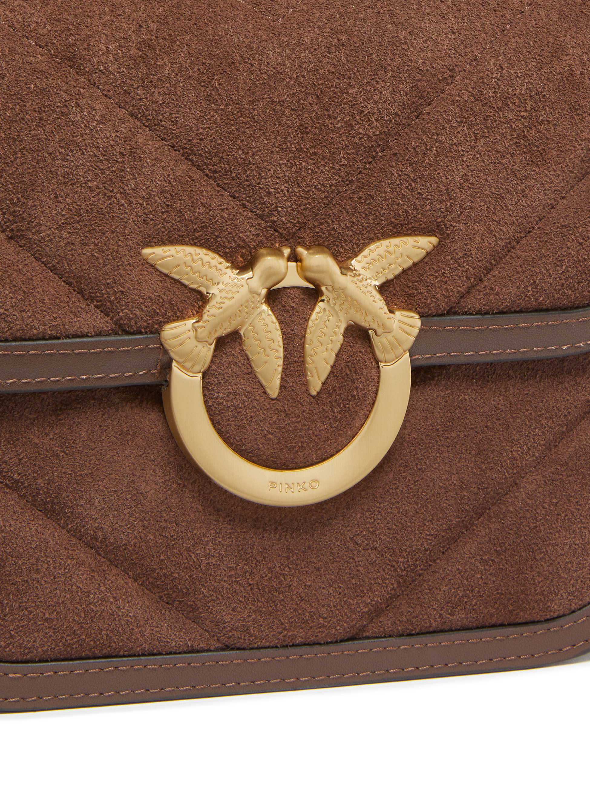 Pinko Love Bag Box in brown suede | H-Brands