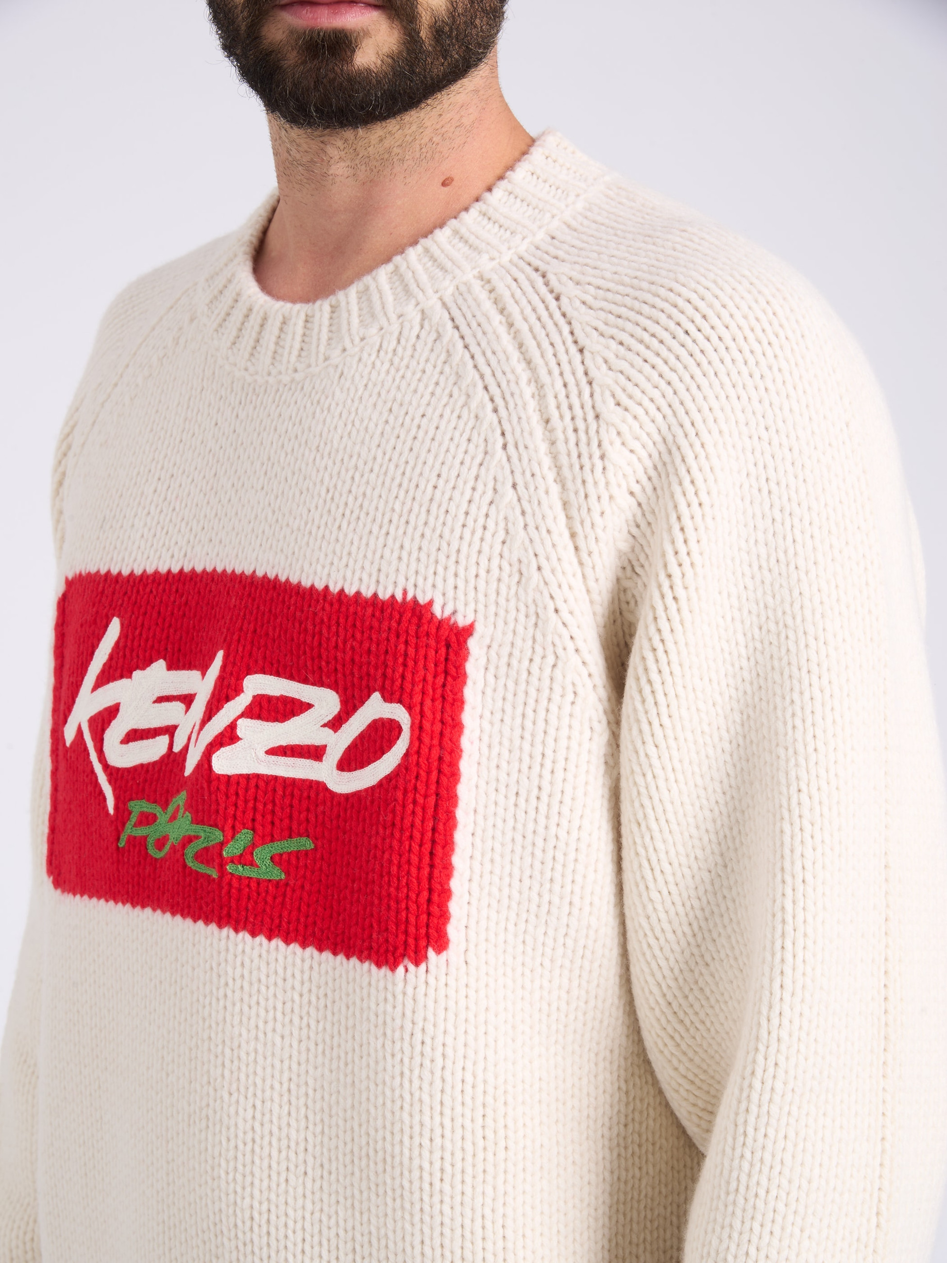 Kenzo Futura 2000 White Wool Sweater | H-Brands
