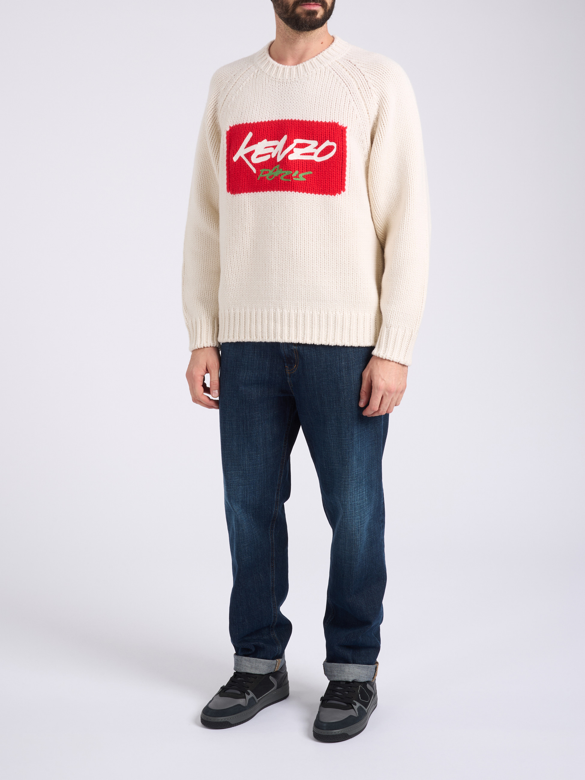 Kenzo Futura 2000 White Wool Sweater | H-Brands