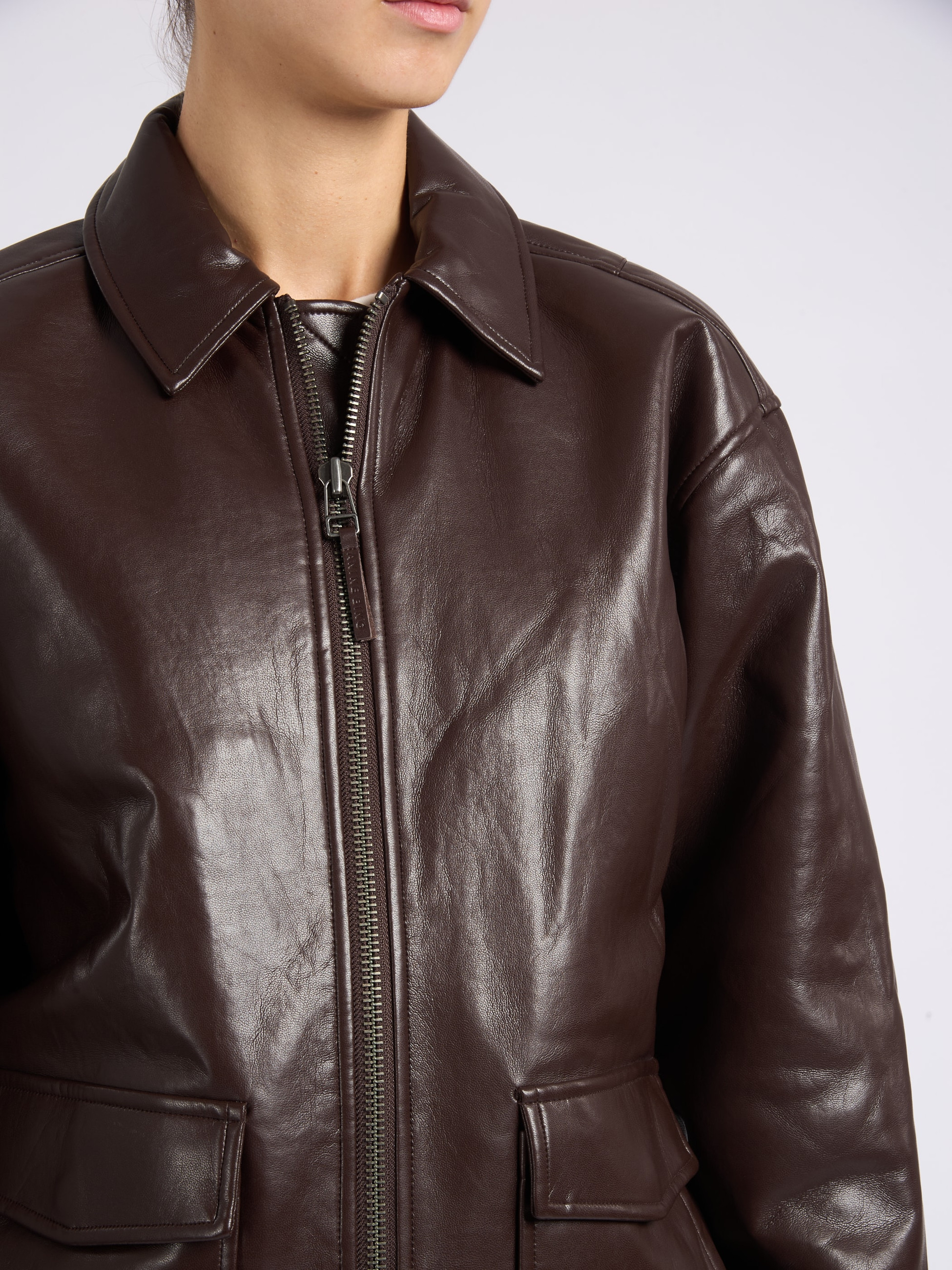 Anine Bing Oversized Jacket Anine Bing Brown Recycled Leather | H