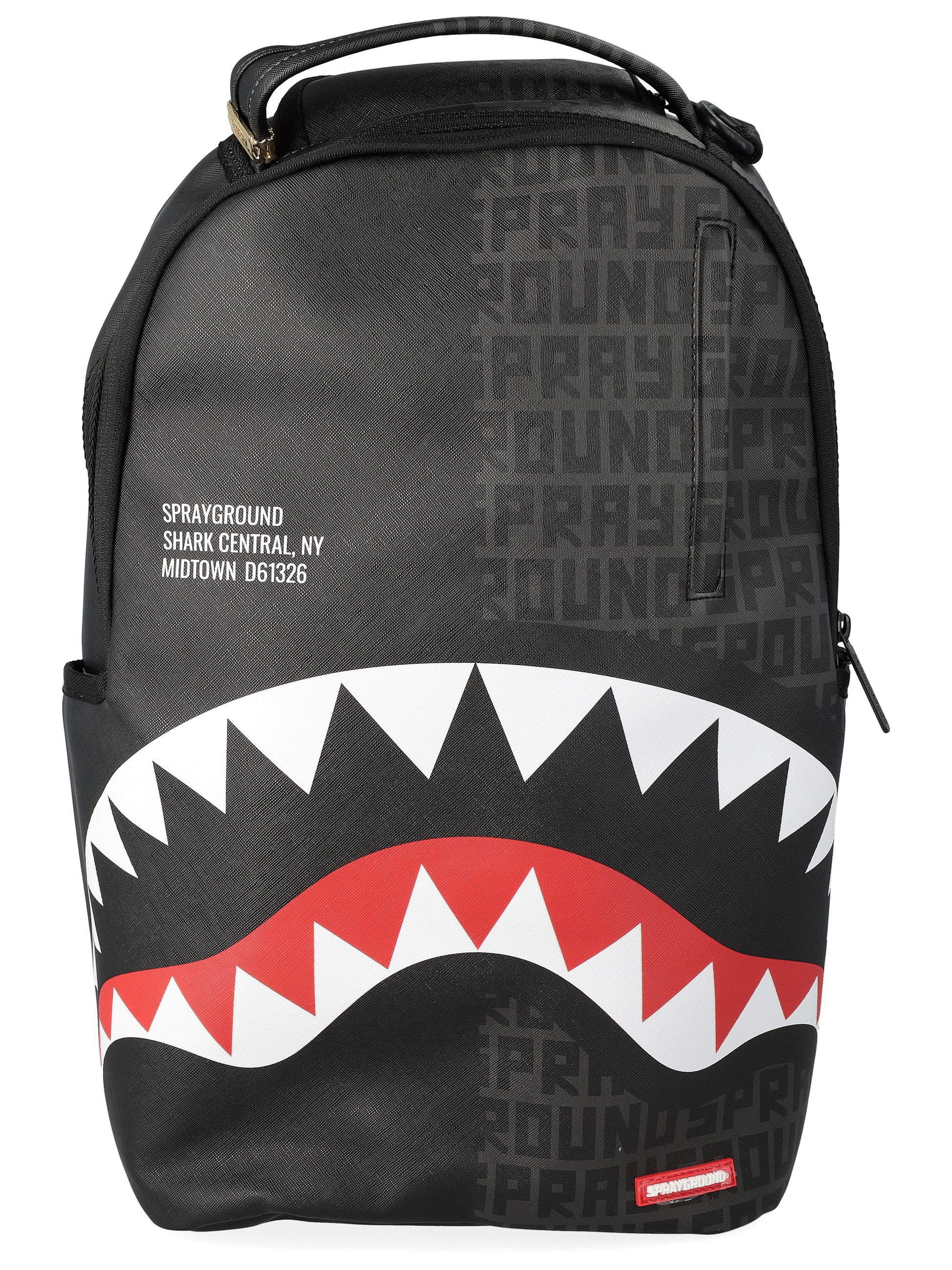 Sprayground Central Split Infinity Backpack in Black Vegan Leather