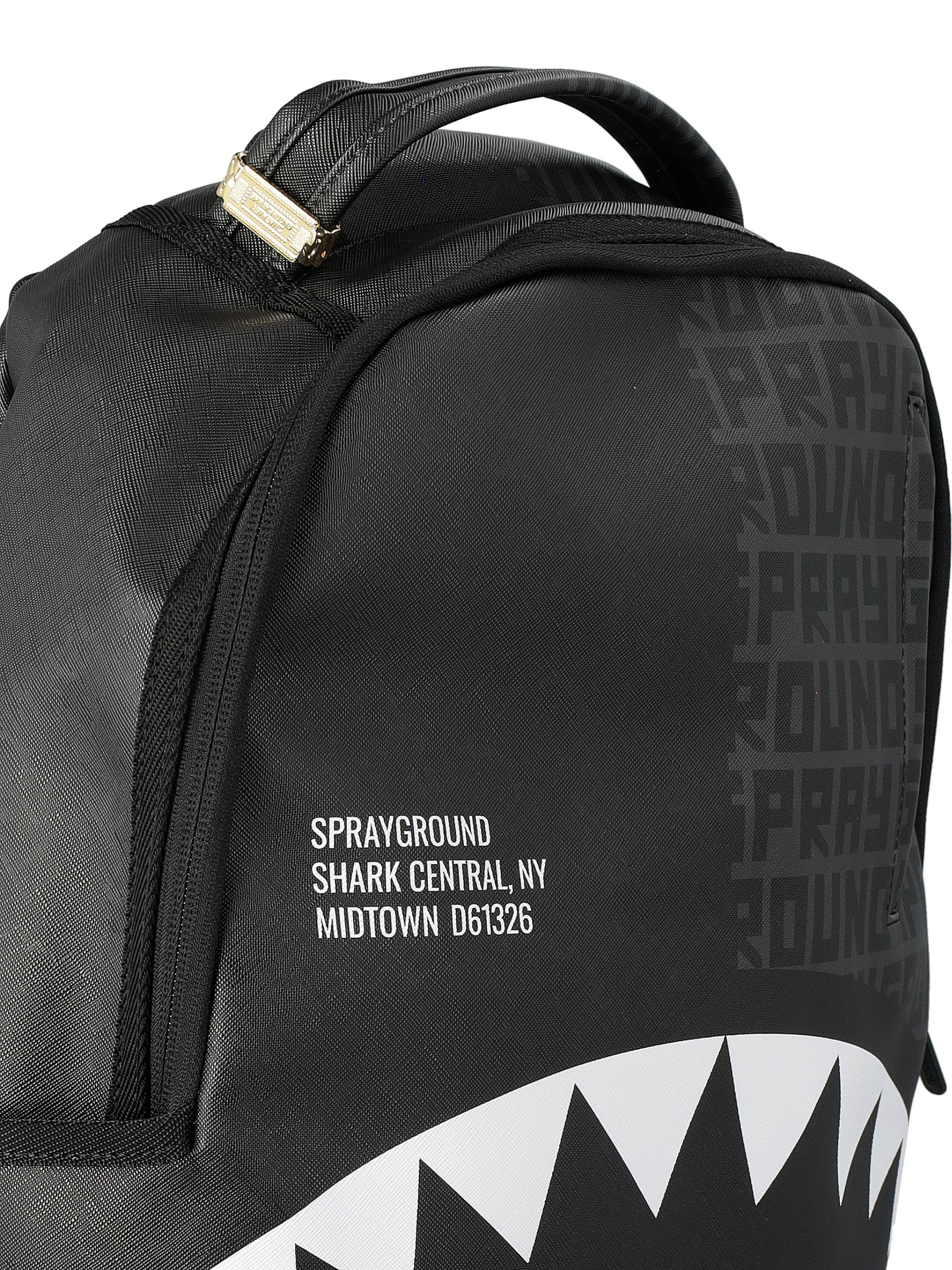 Sprayground Central Split Infinity Backpack in Black Vegan Leather