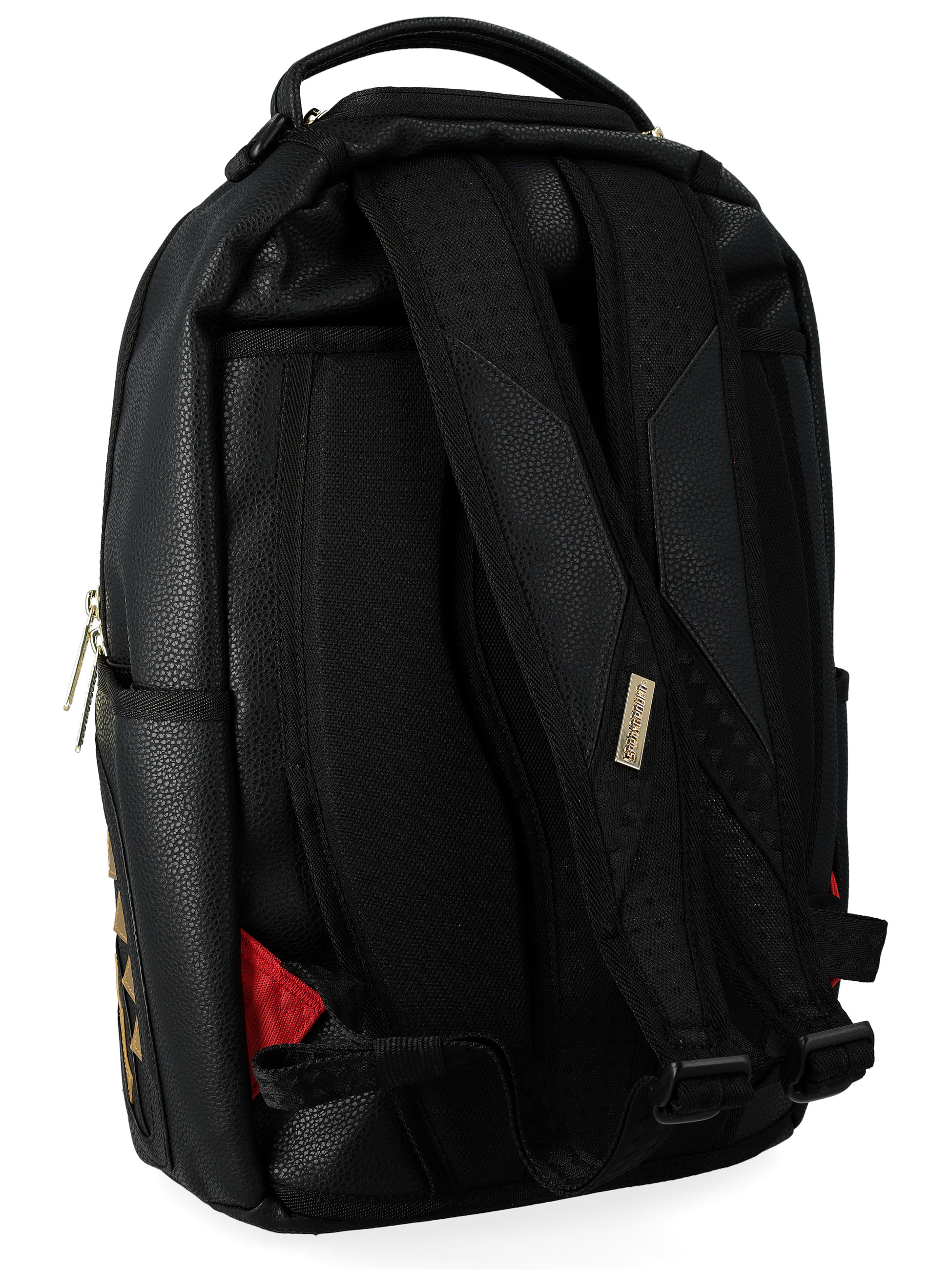 Sprayground Central Gold Backpack in Black Vegan Leather | H-Brands
