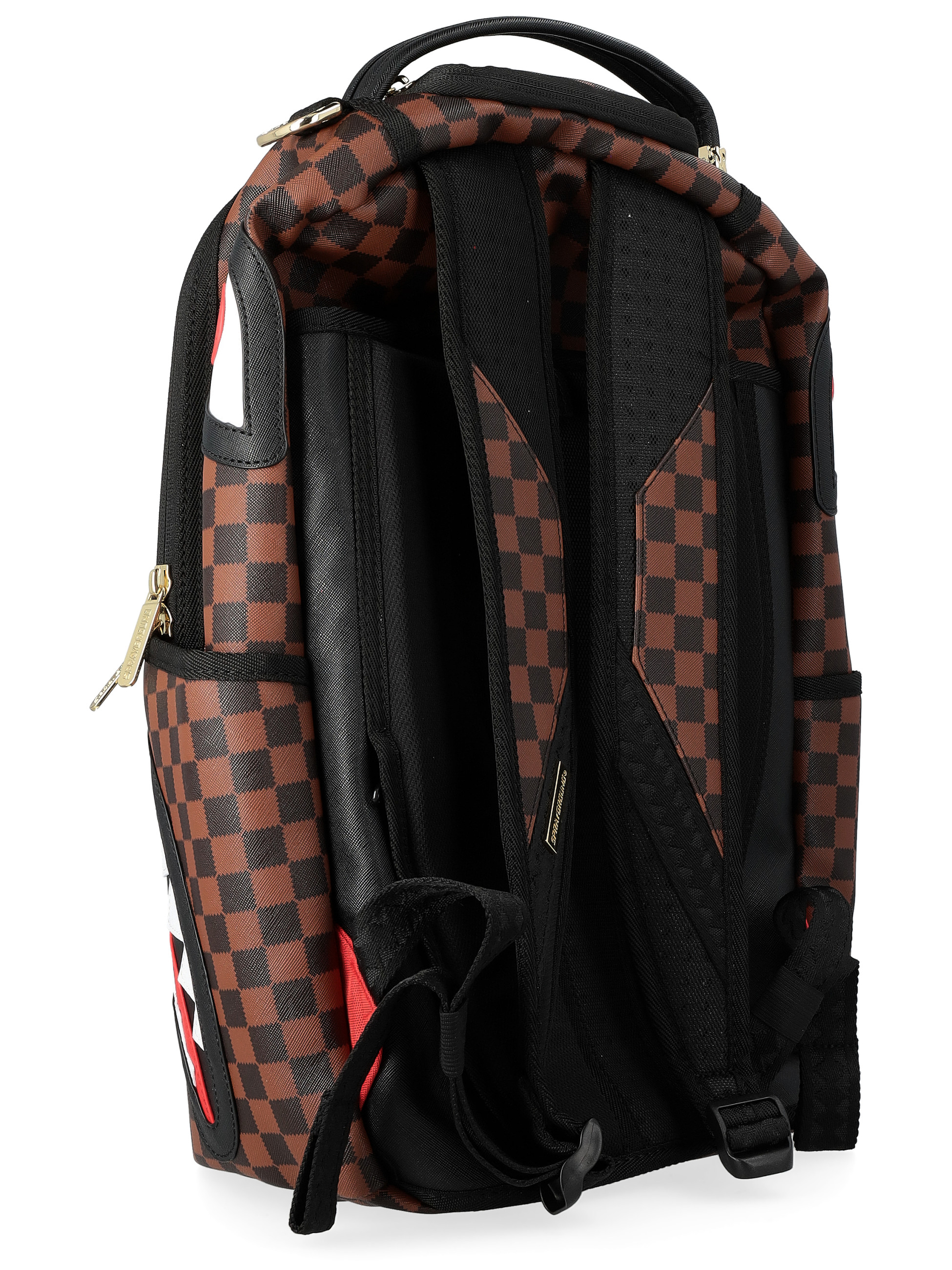 Sprayground Sharks Backpack in Paris, Brown Vegan Leather | H-Brands