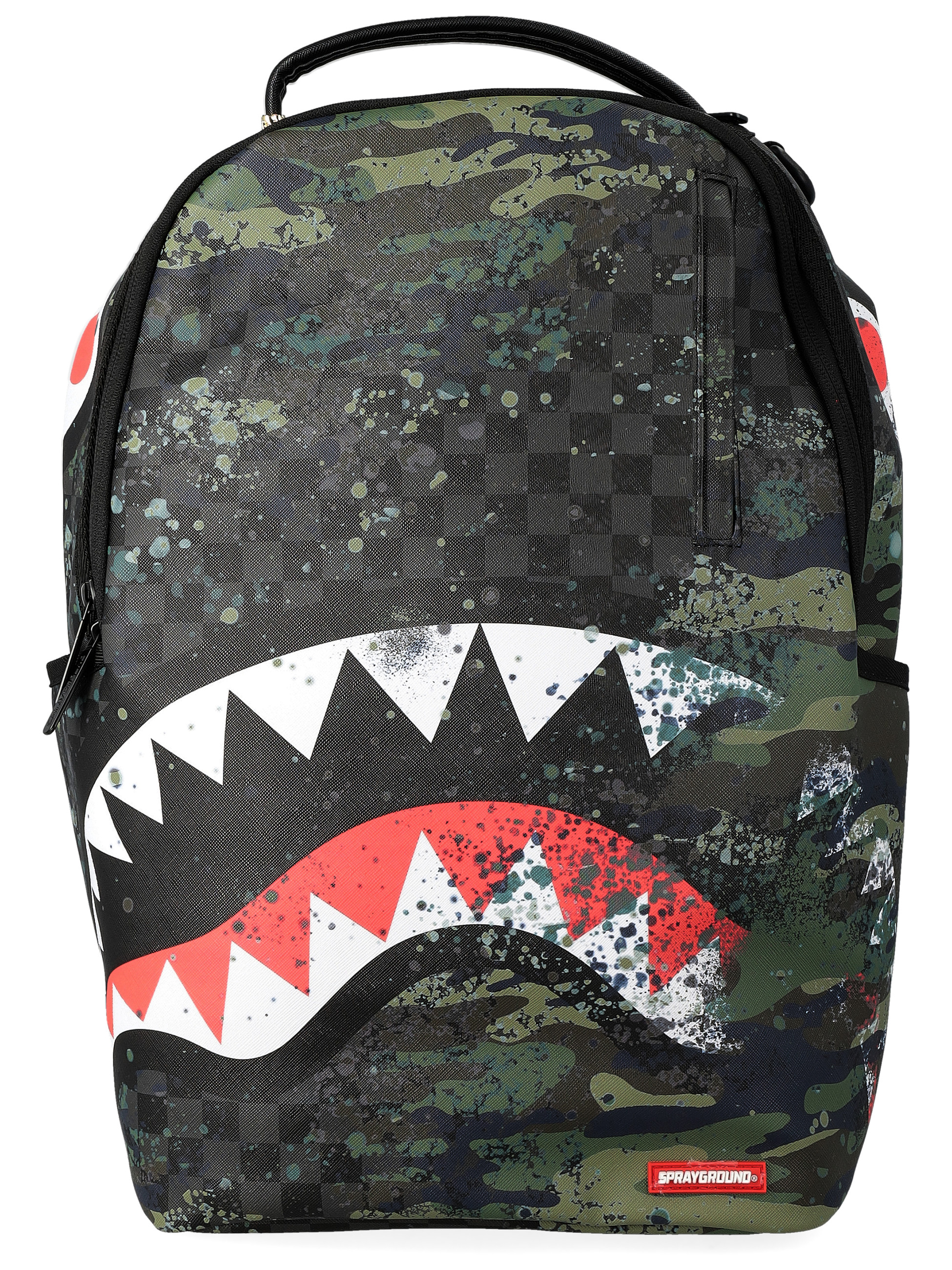 Sprayground Splash backpack in military green vegan leather
