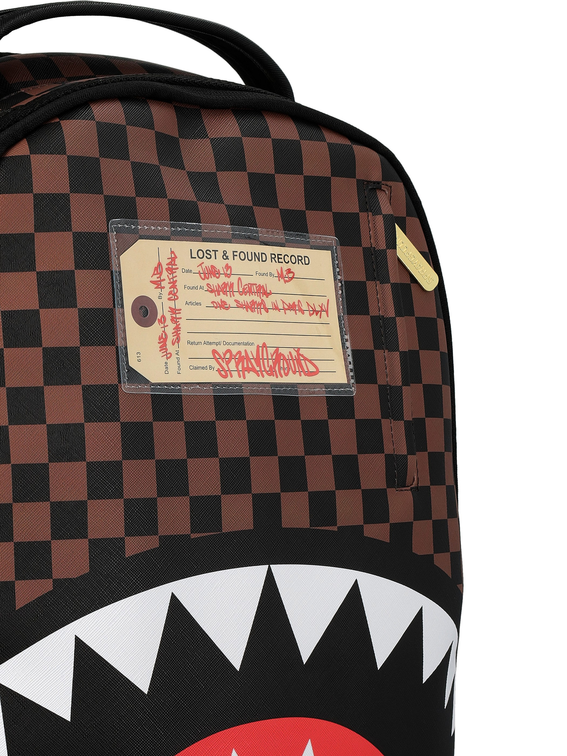 Sprayground In Paris Lost & Found Backpack in Brown Vegan Leather