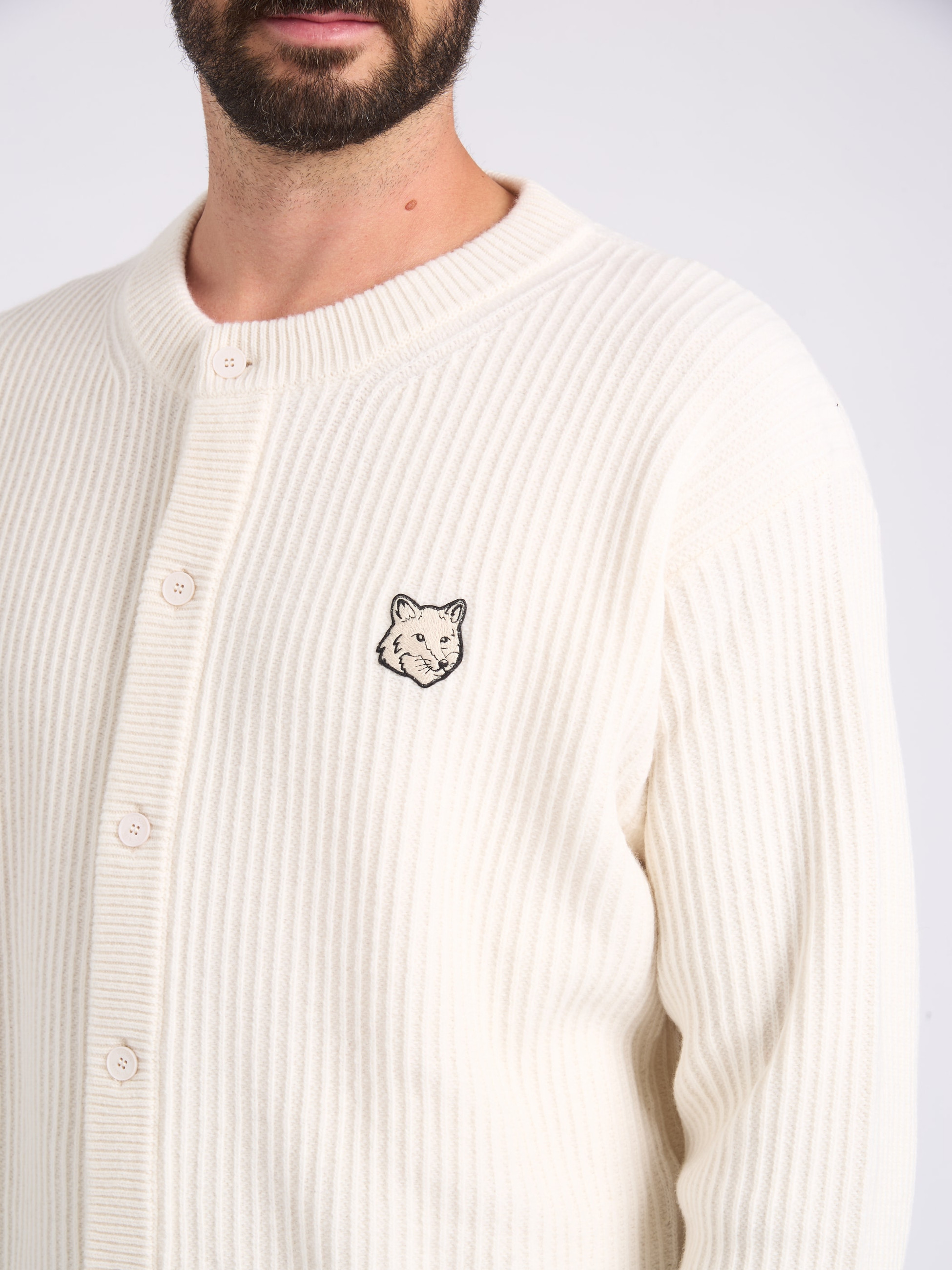 Maison Kitsuné ecru Maison Kitsuné cardigan | H-Brands