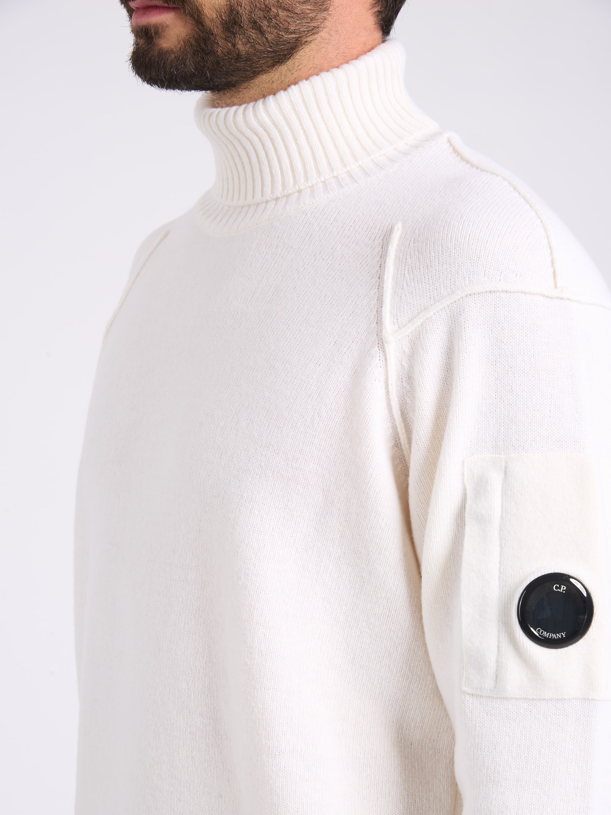 C.P. Company white C.P. Company turtleneck sweater | H-Brands