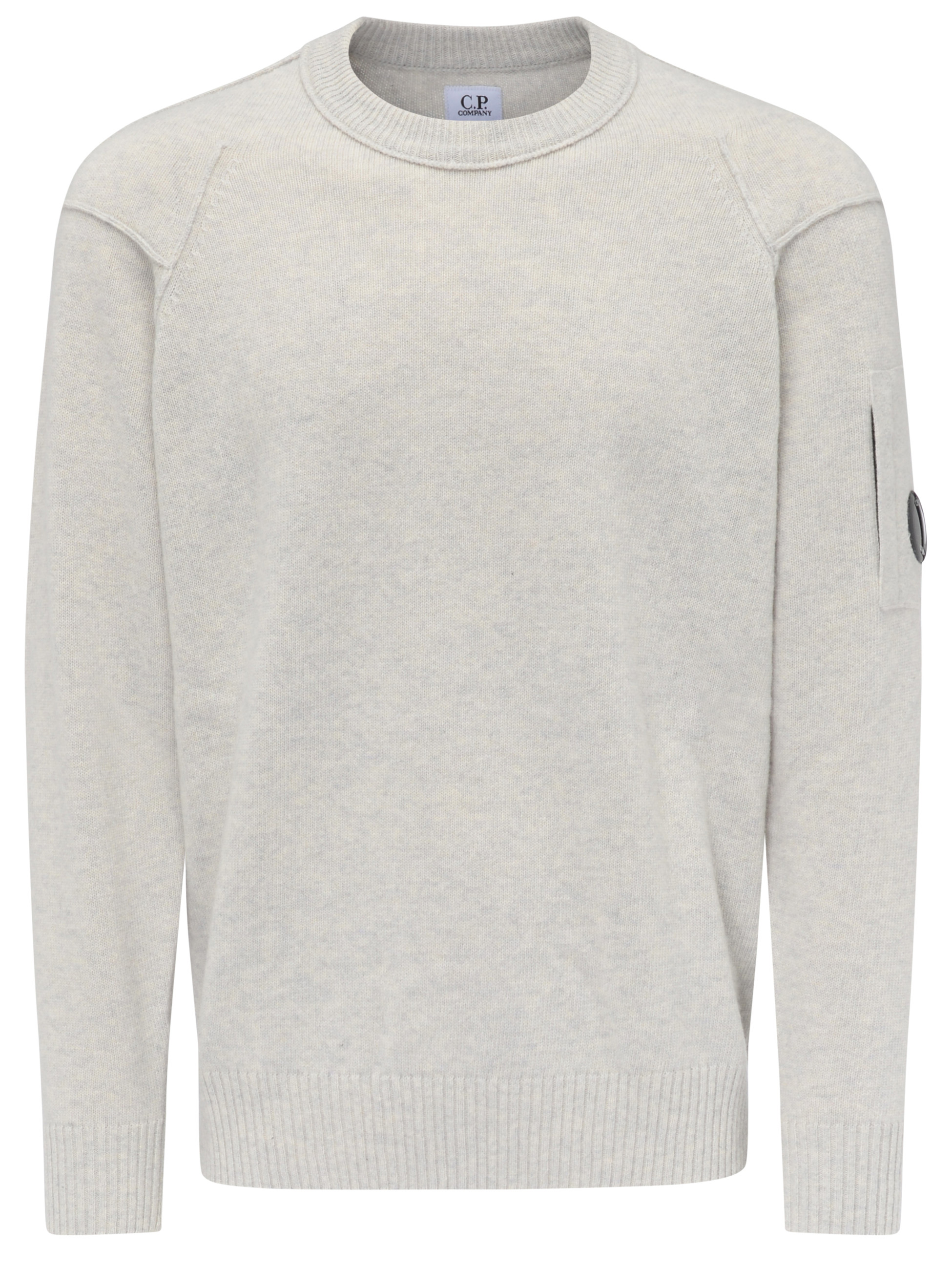C.P. Company jersey de cuello redondo de lana GRS blanca