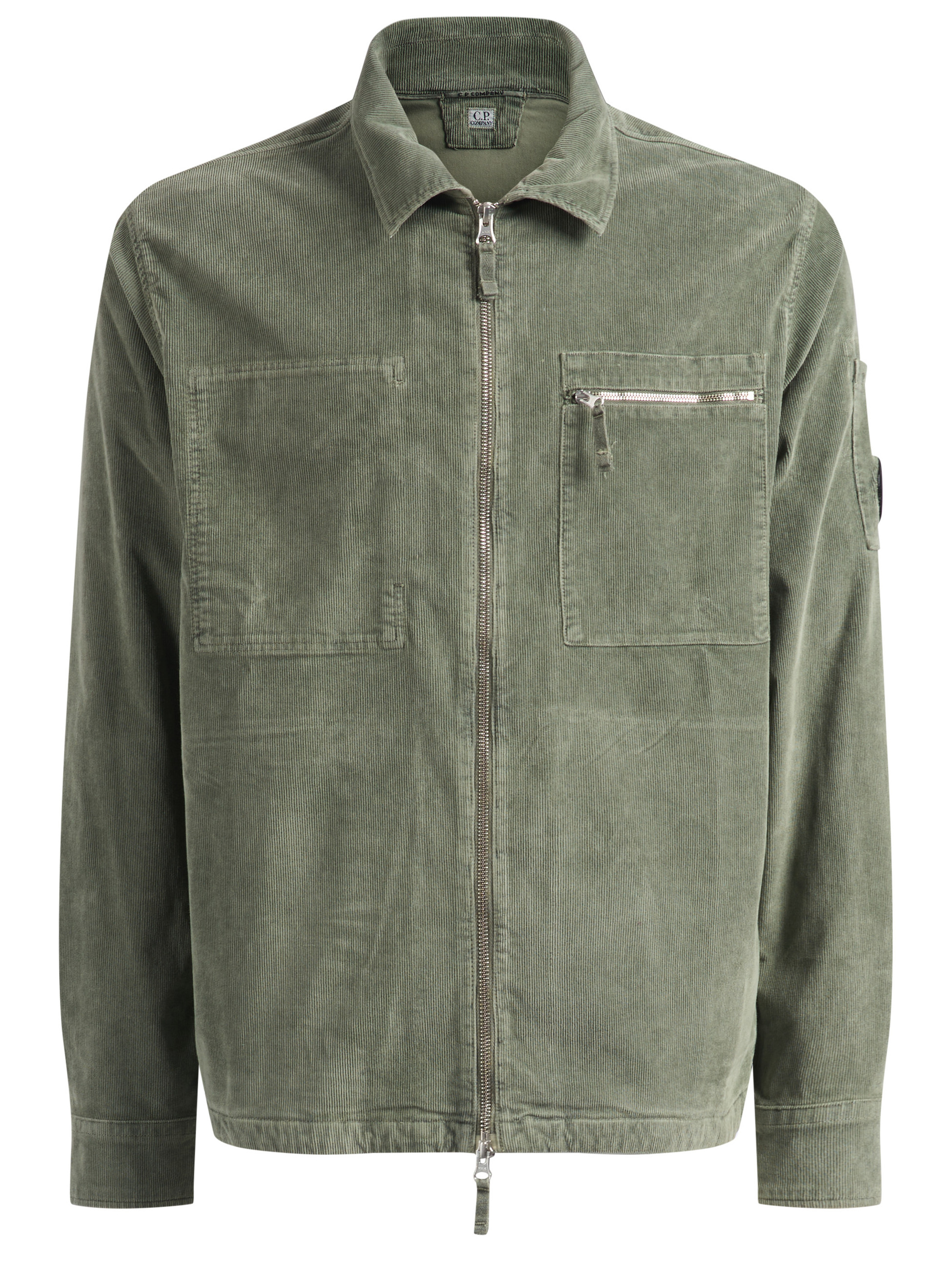 C.P. Company Zipped Overshirt Jacket in Green Velvet | H-Brands