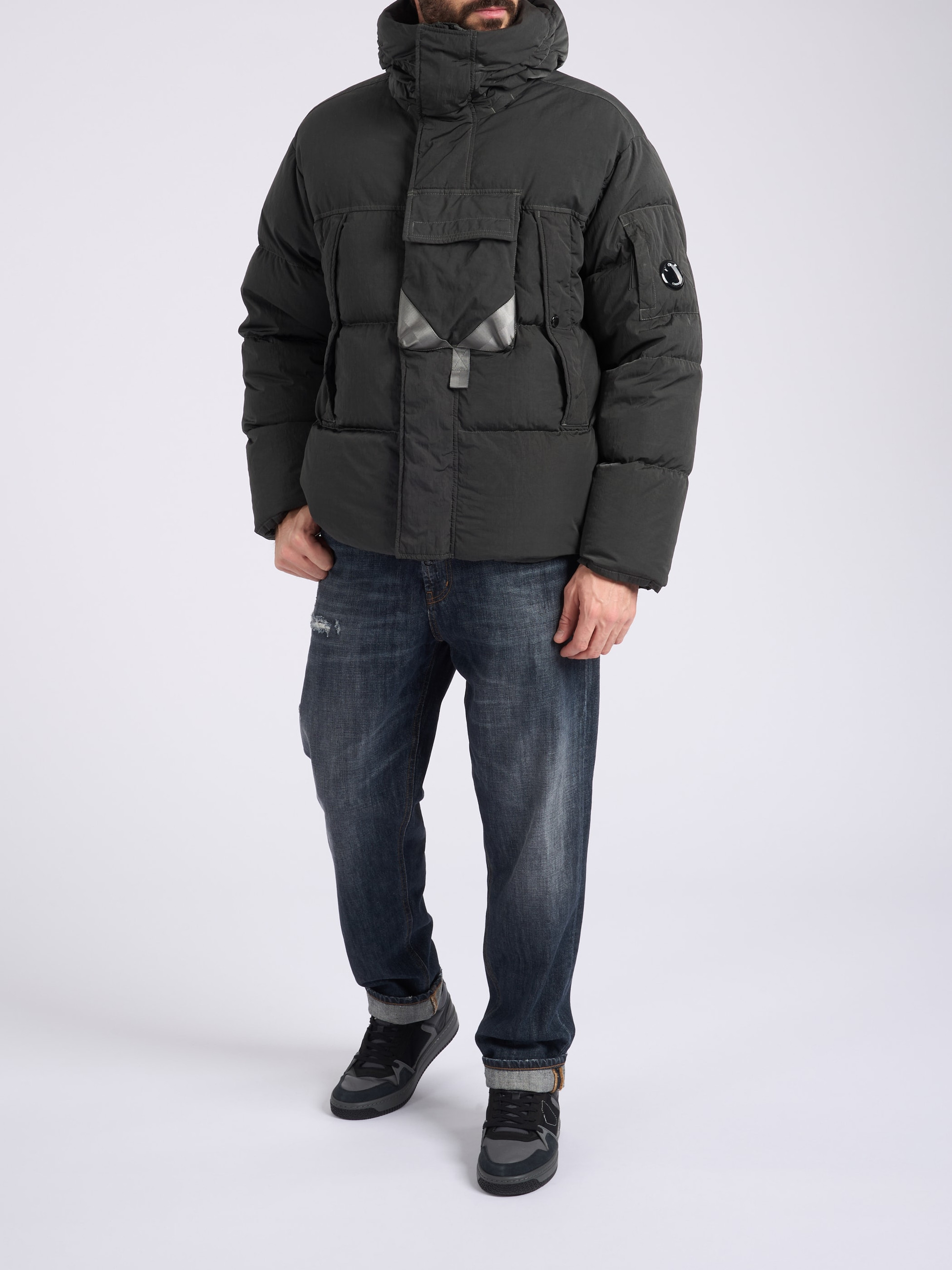 C.P. Company R Mixed Down jacket in Gray | H-Brands