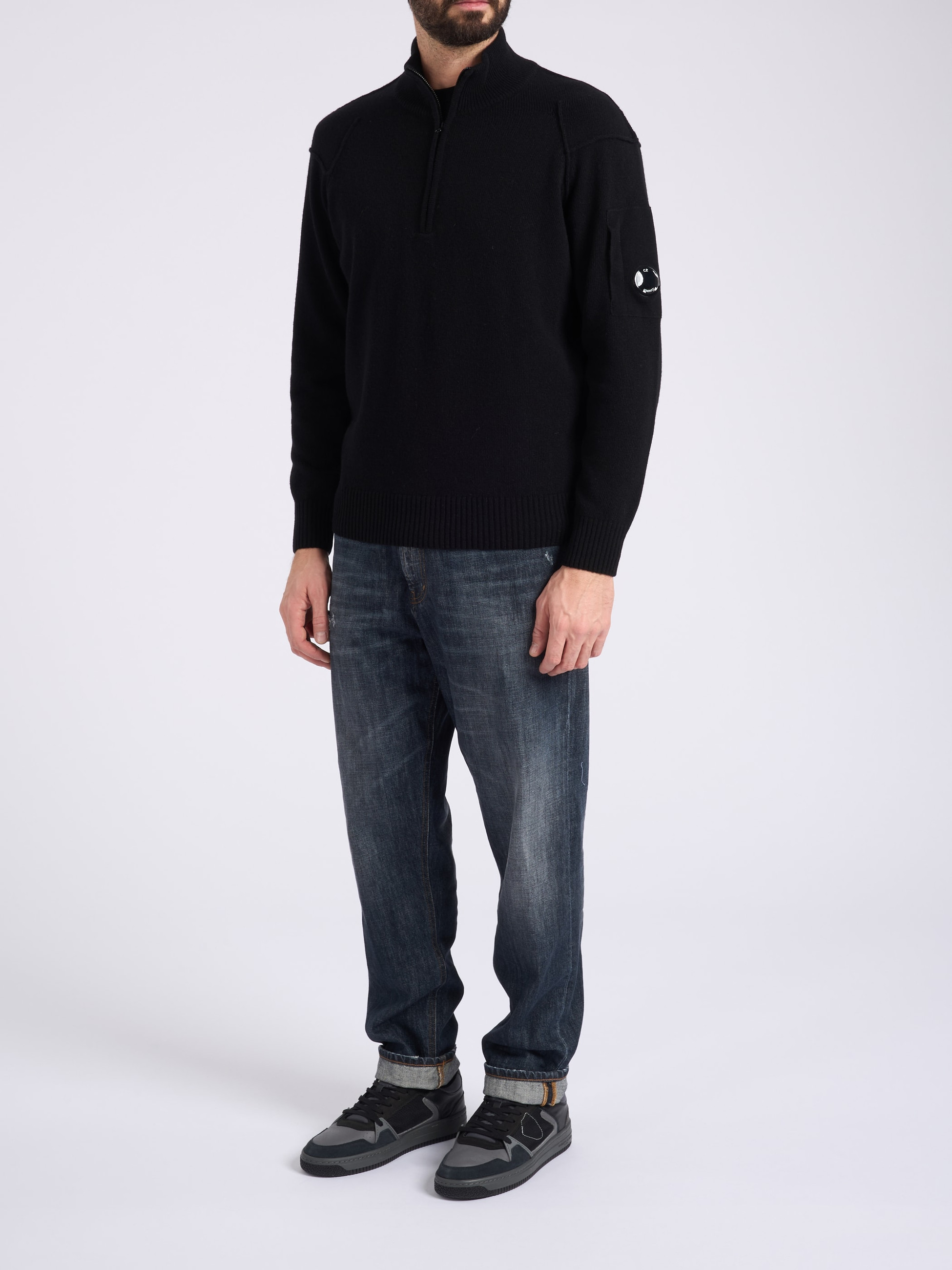 C.P. Company Black GRS Lambswool Sweater | H-Brands
