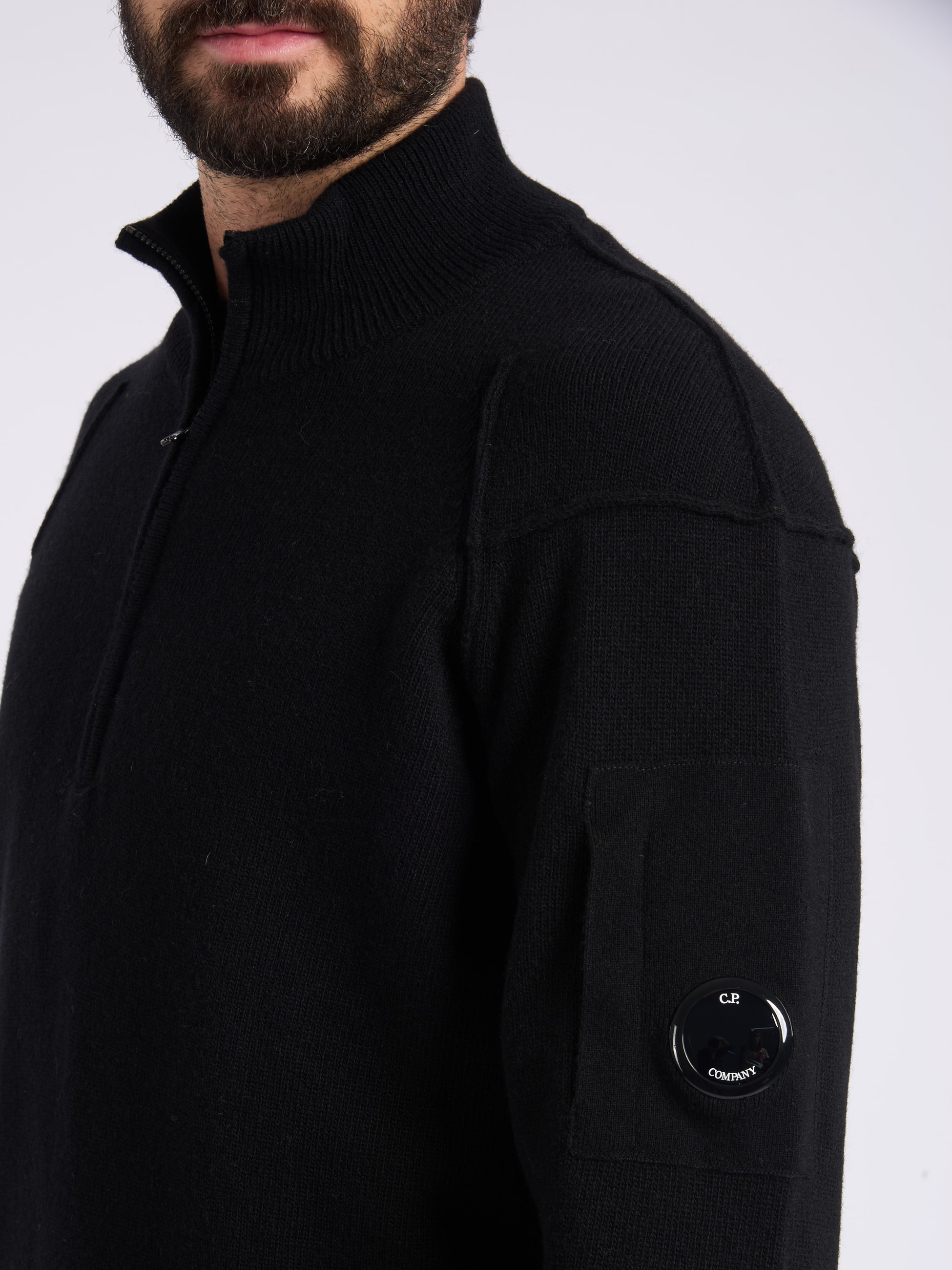 C.P. Company Black GRS Lambswool Sweater | H-Brands