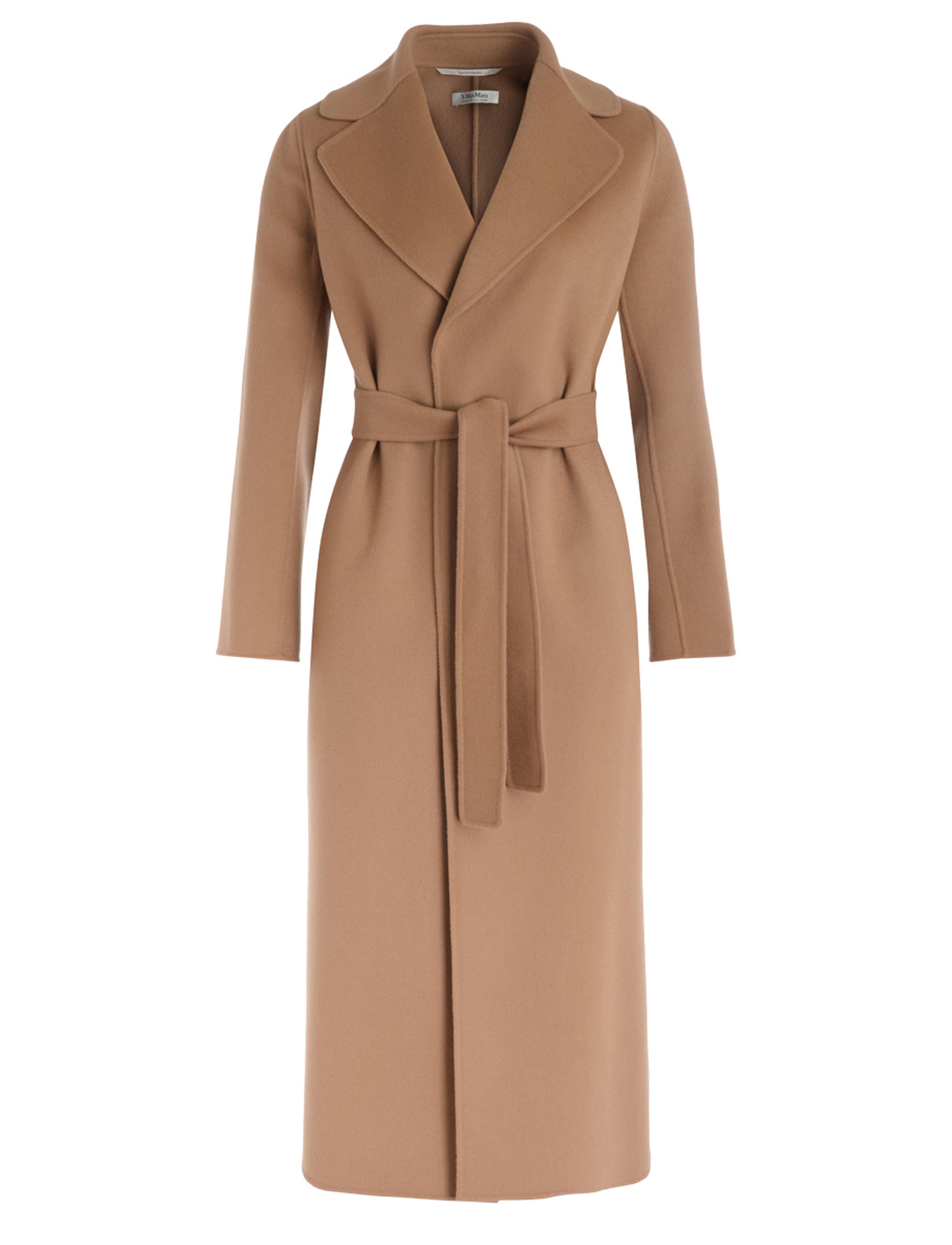 S Max Mara Abrigo bata Poldo en lana camel