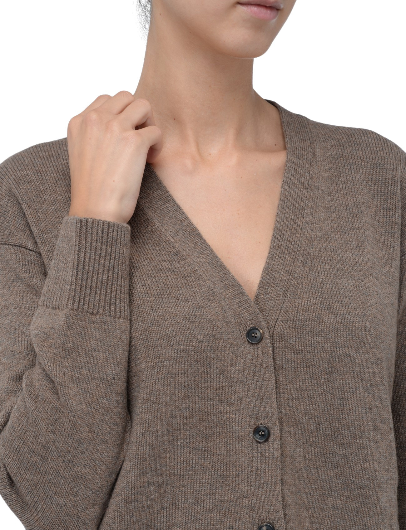 Classic 'S Max Mara Cardigan in Brown Wool and Cashmere | H-Brands