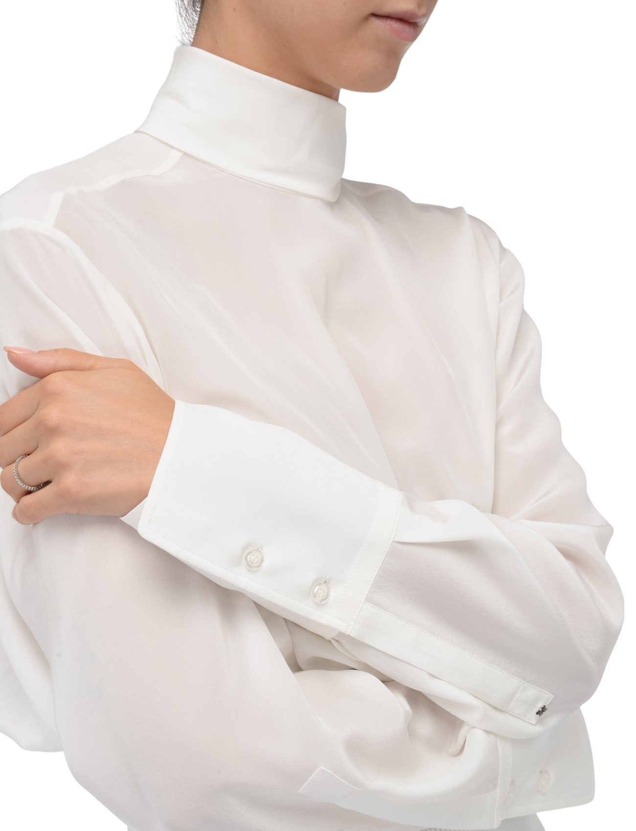 トップス 2025AW/SPORT MAX Silk Blouse Sportmax white silk blouse | H-Brands