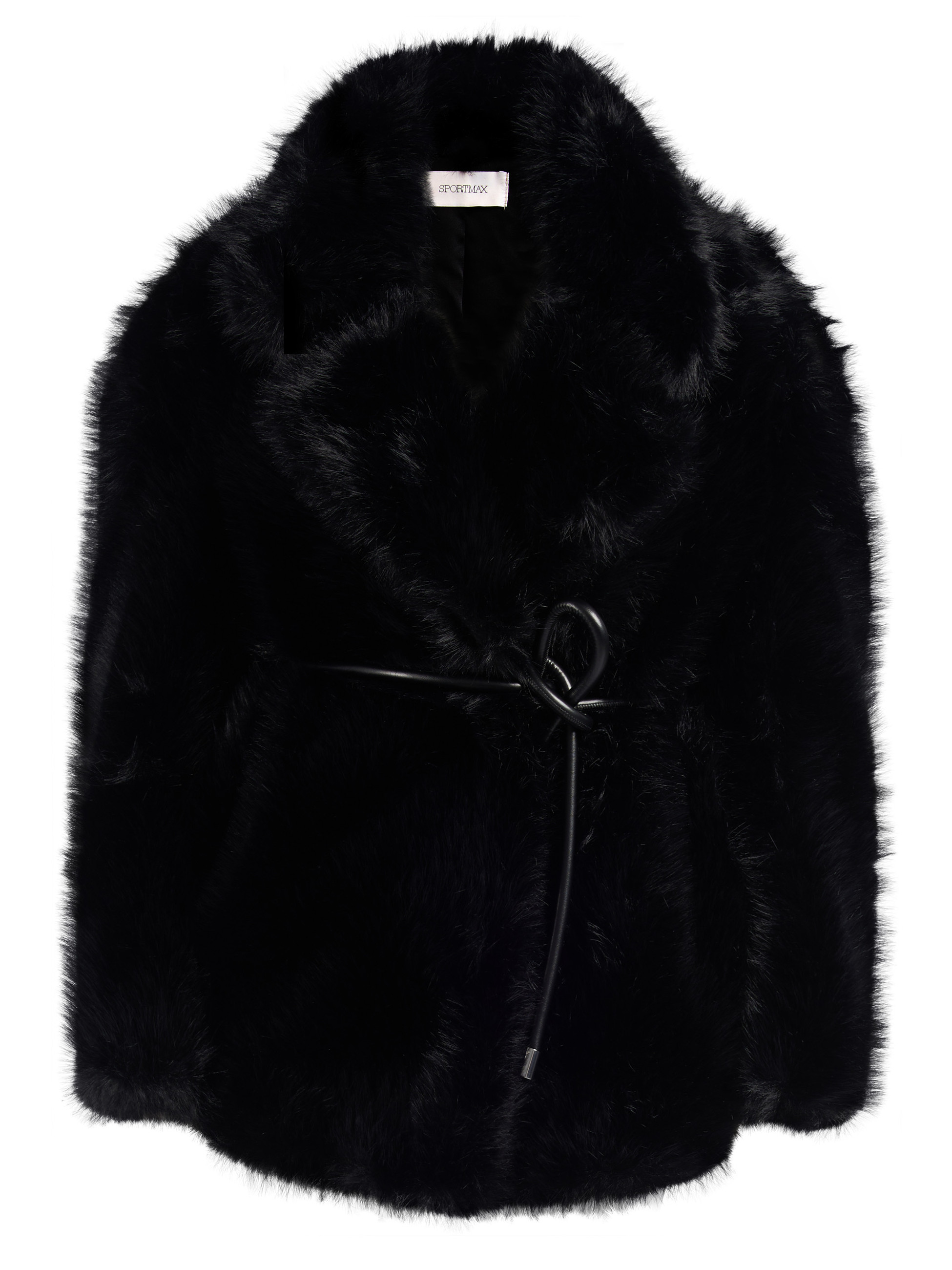 Chaqueta Sportmax Rosaria en tejido negro efecto peluche 