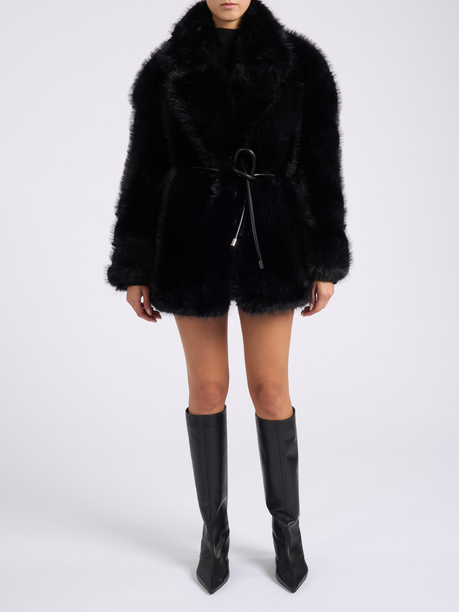 Sportmax jacket in black faux fur fabric | H-Brands