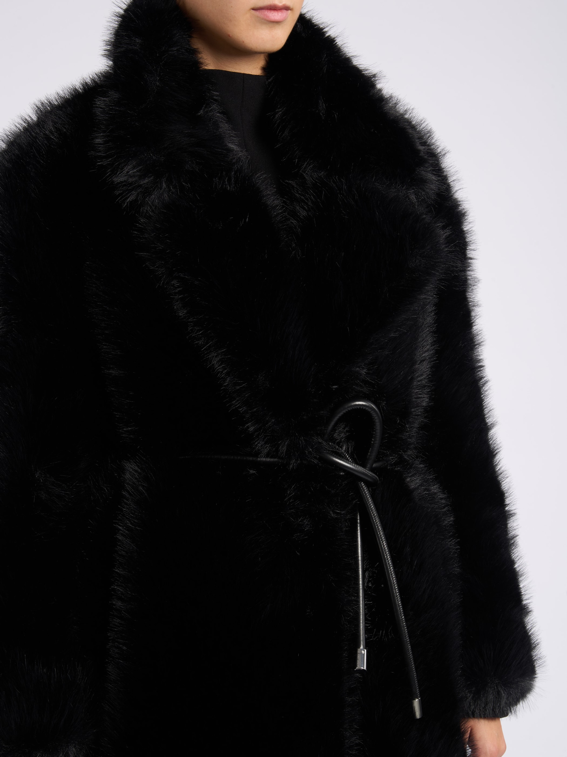 Sportmax jacket in black faux fur fabric | H-Brands