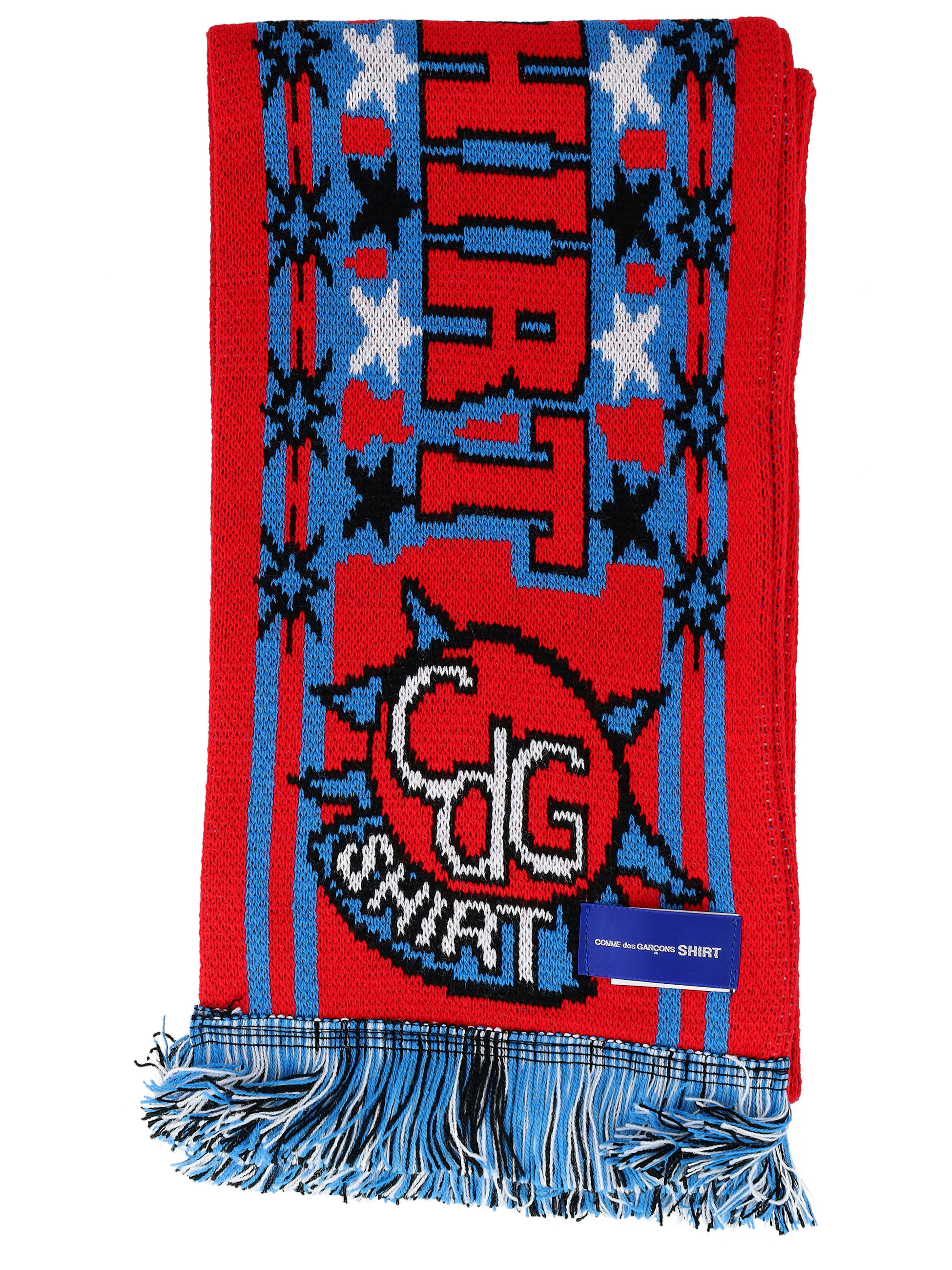 Comme des Garçons Shirt red and blue Comme des Garçons Shirt scarf 