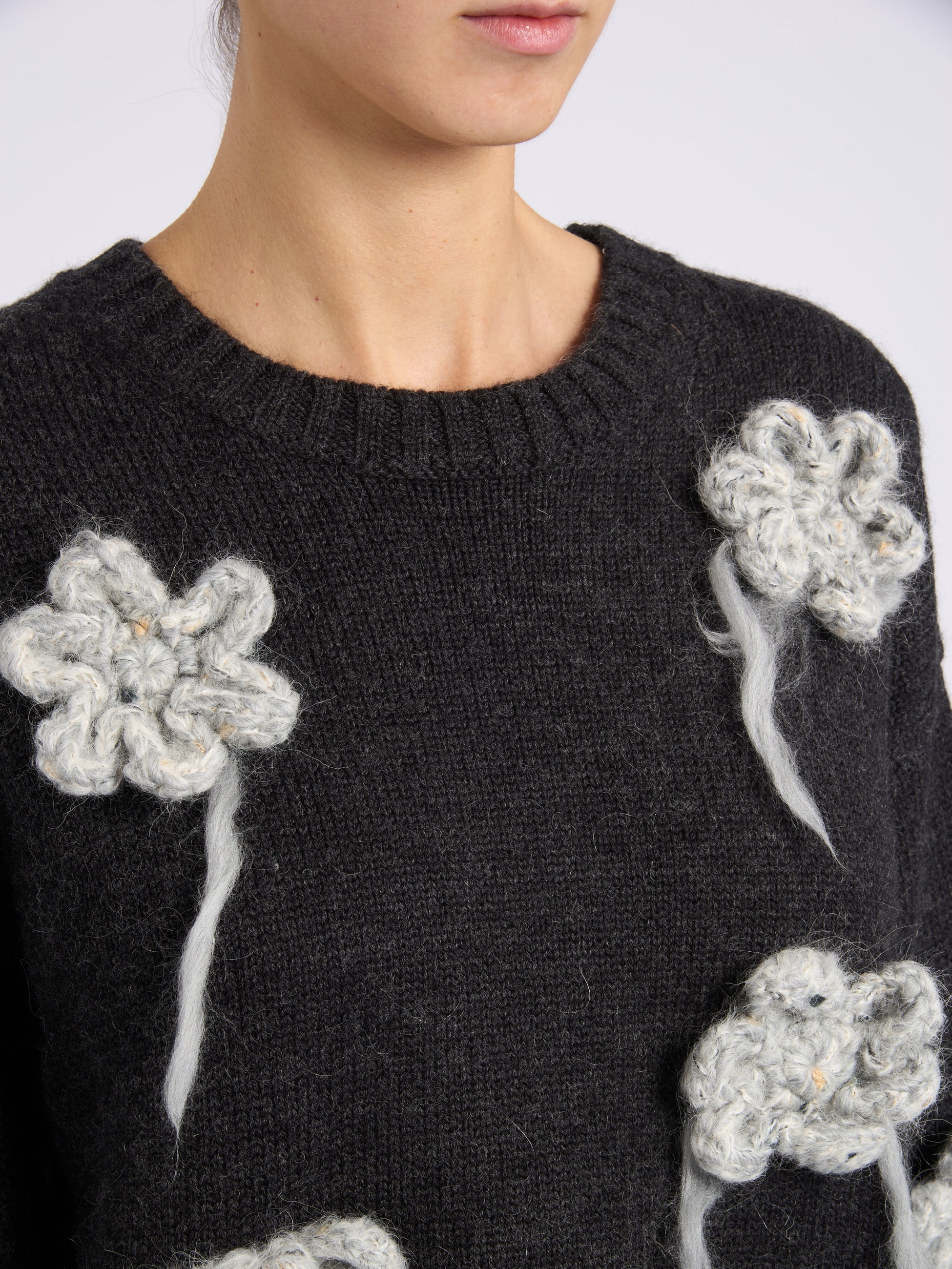 Ganni Dark Gray Ganni Crochet Sweater | H-Brands