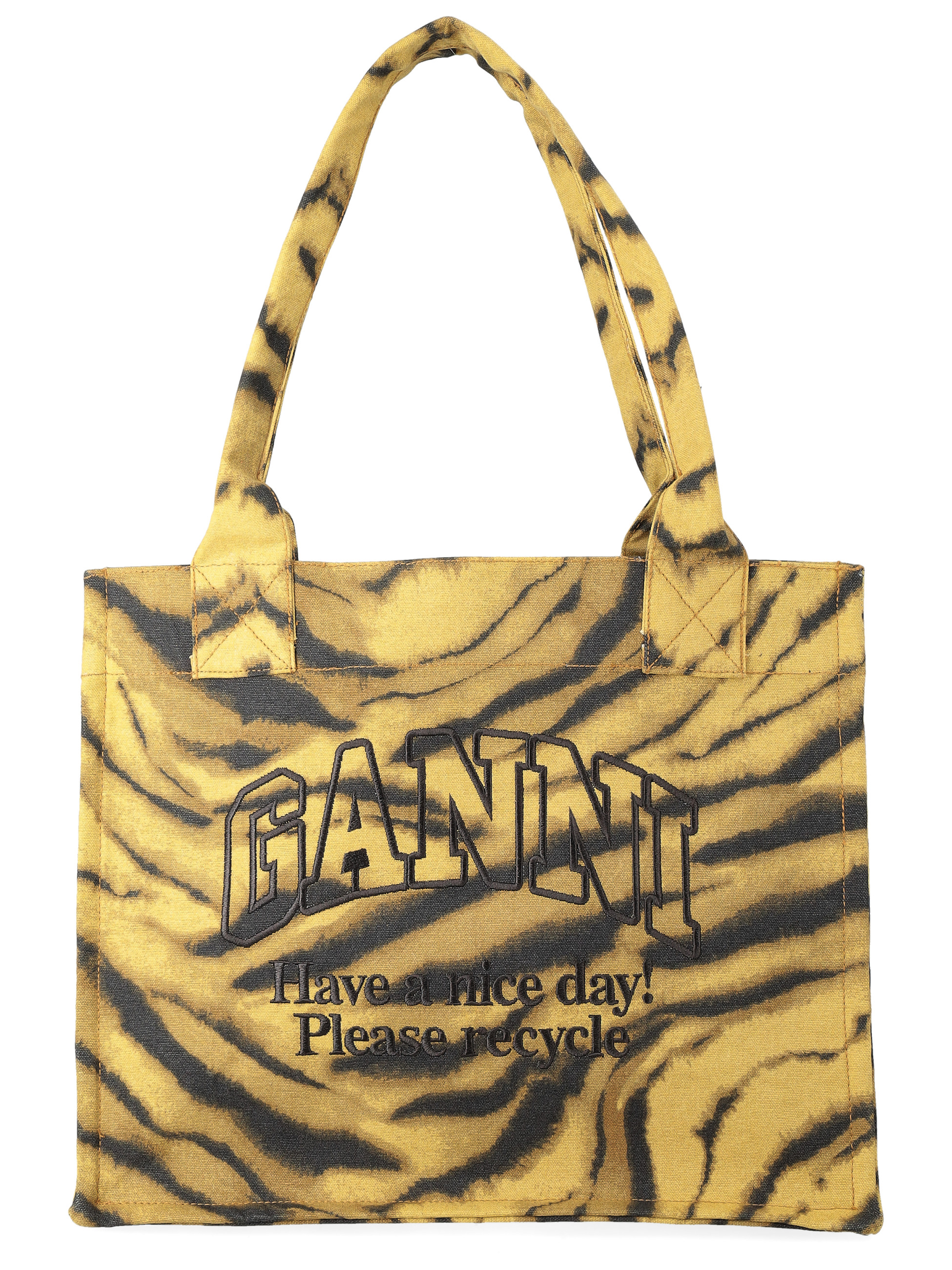 Borsa Ganni in cotone con stampa zebra