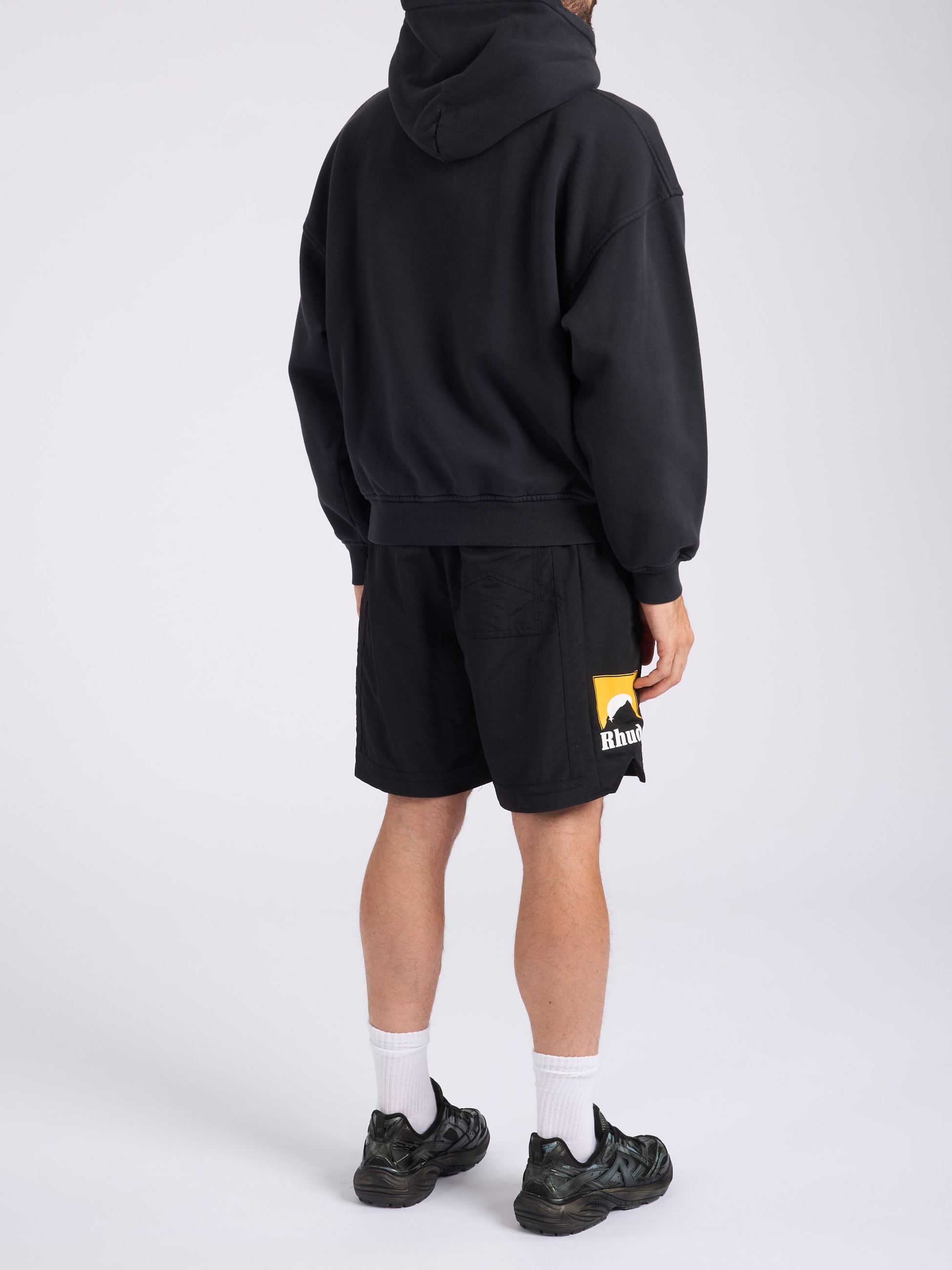 Rhude Racing Logo Black Cotton Sweatshirt | H-Brands